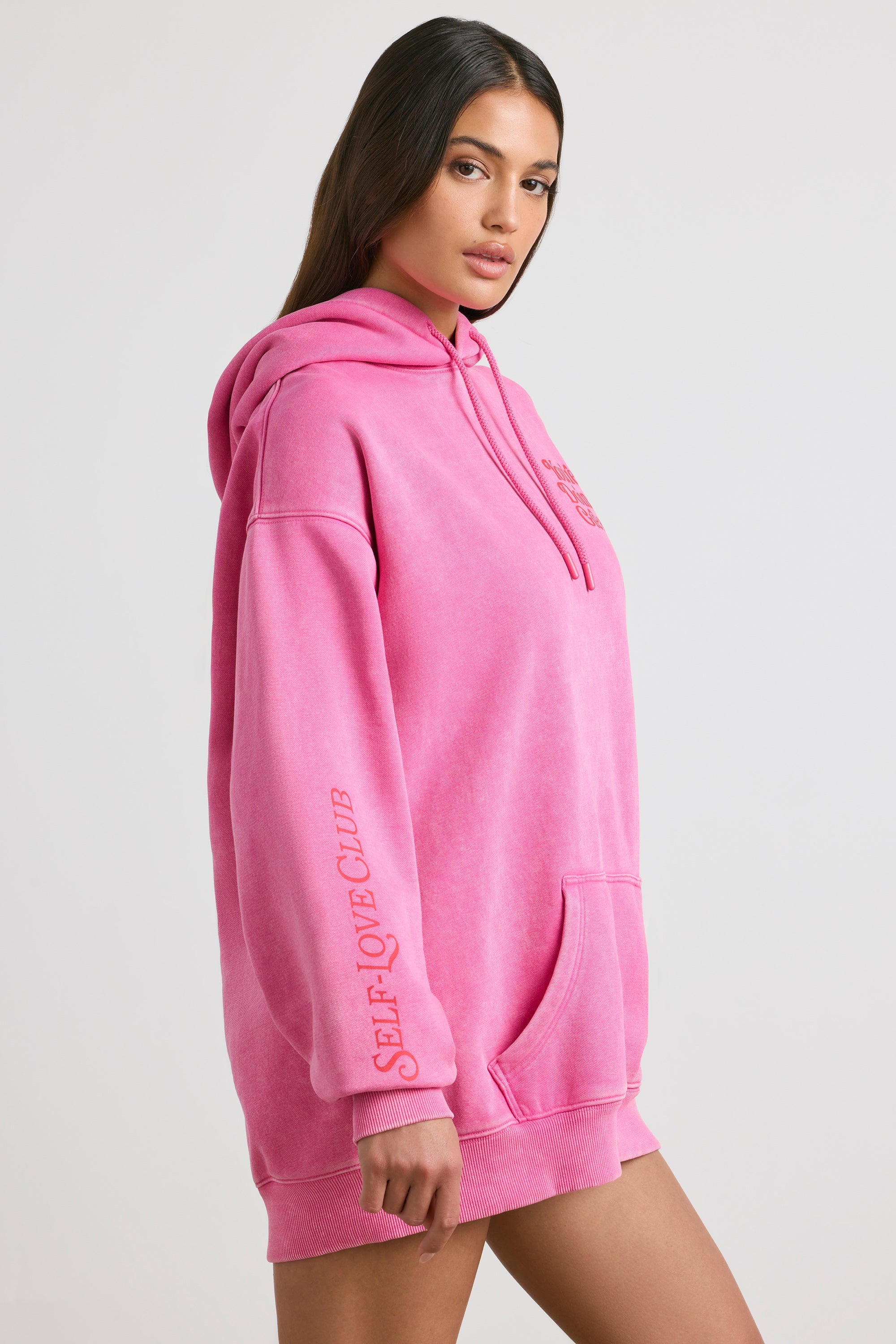 Oversized Hoodie in Hot Pink - Image 3
