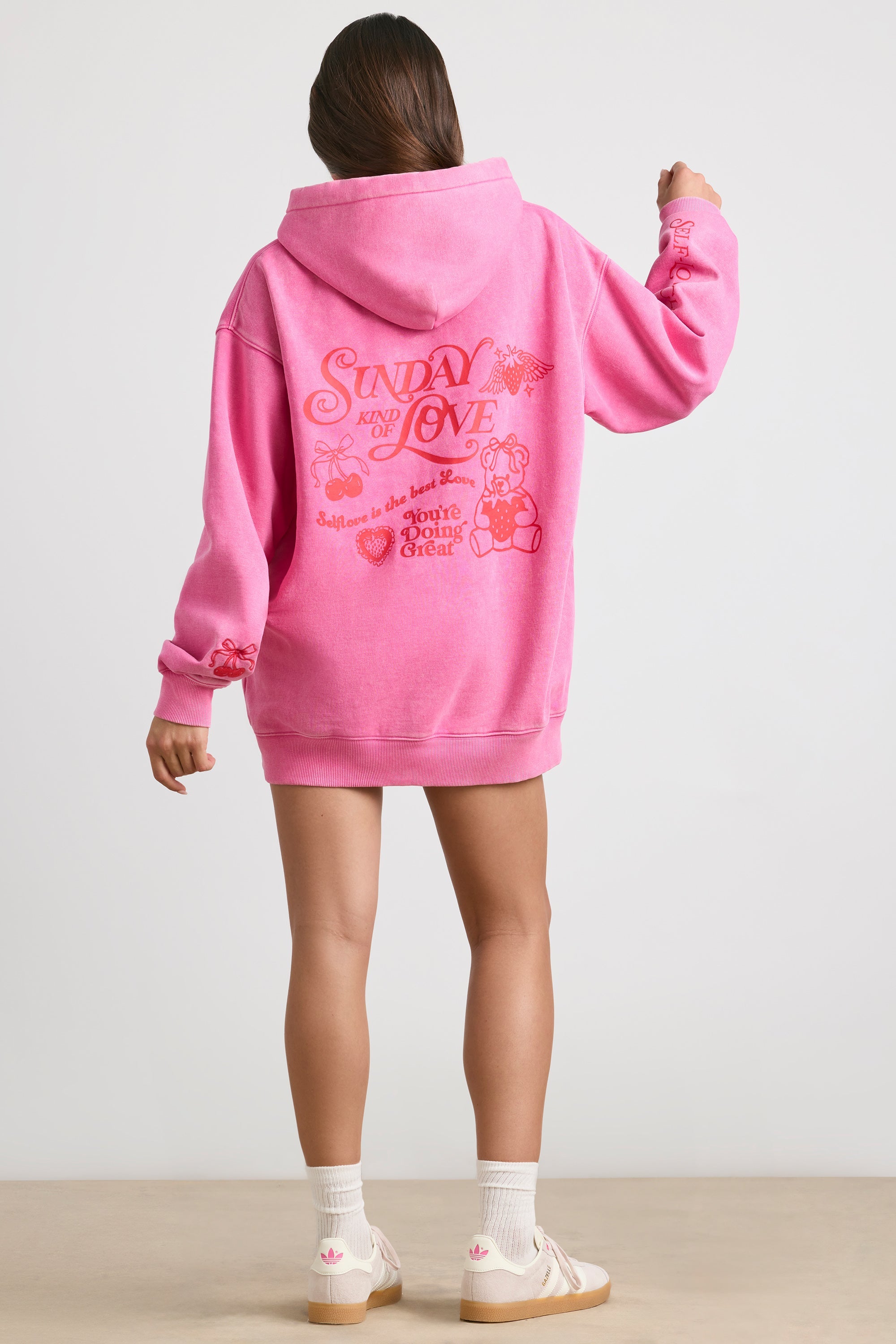 Oversized Hoodie in Hot Pink - Image 9
