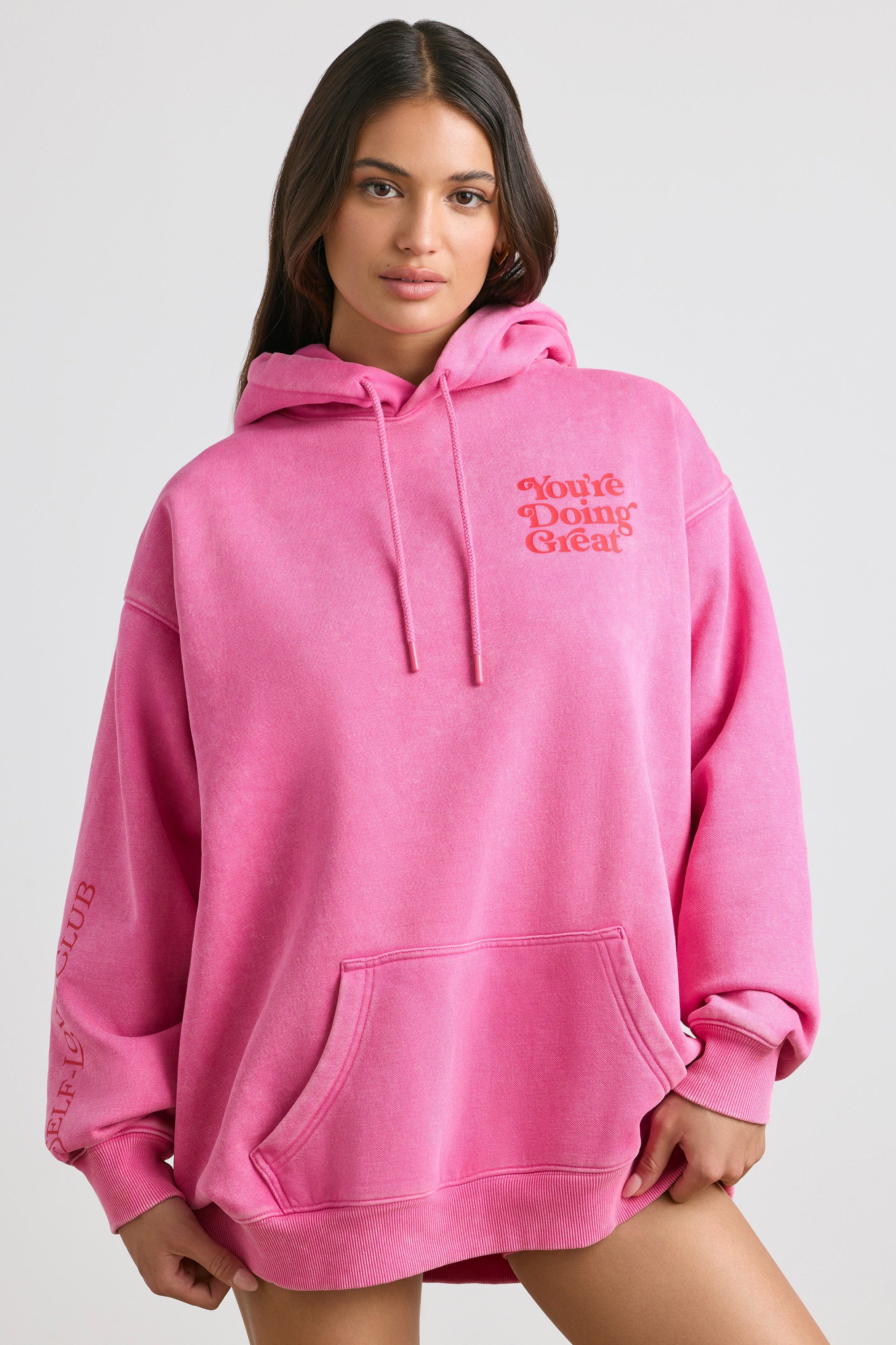 Oversized Hoodie in Hot Pink - Image 2
