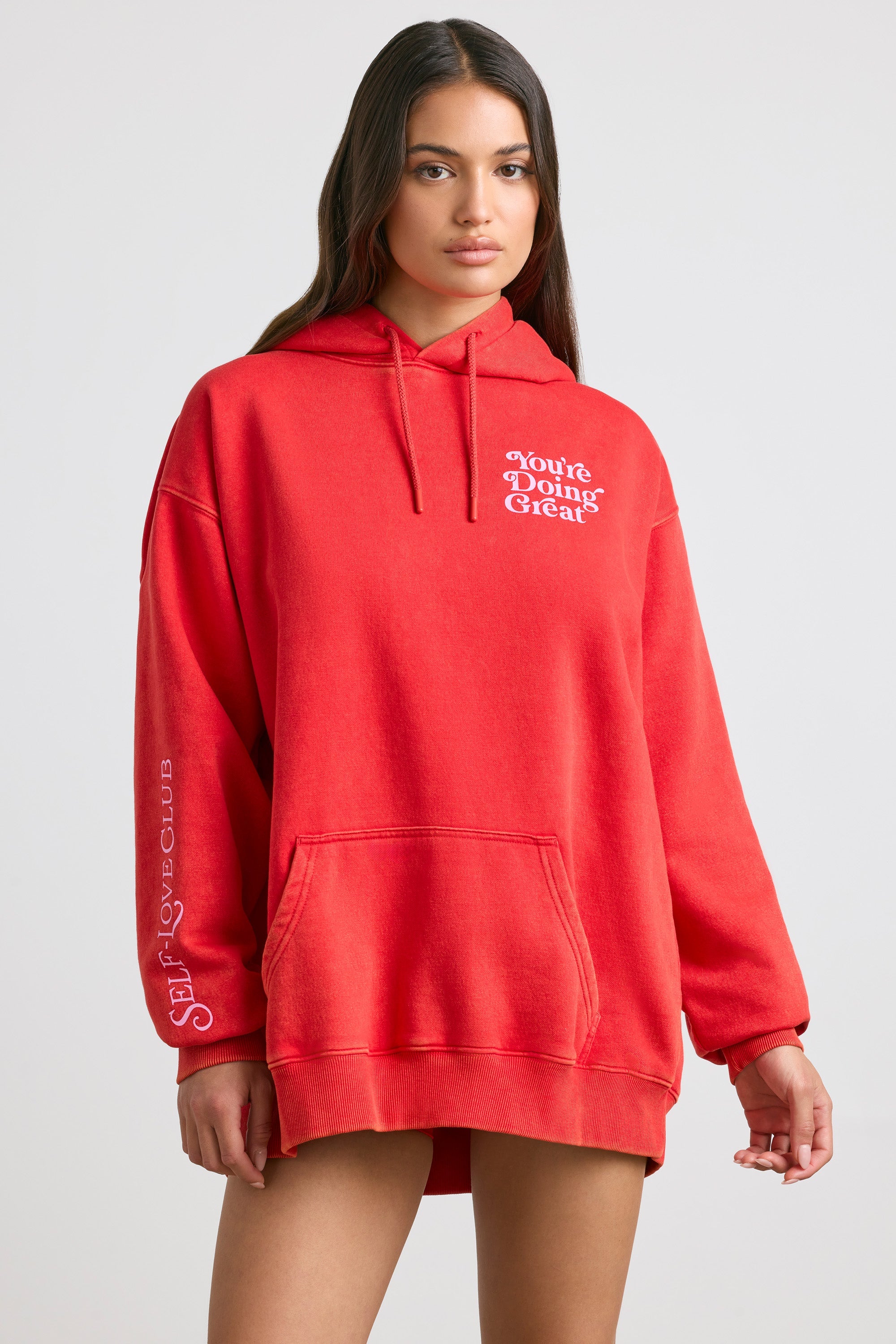 Sunday Love Oversized Hoodie in Red - Image 9