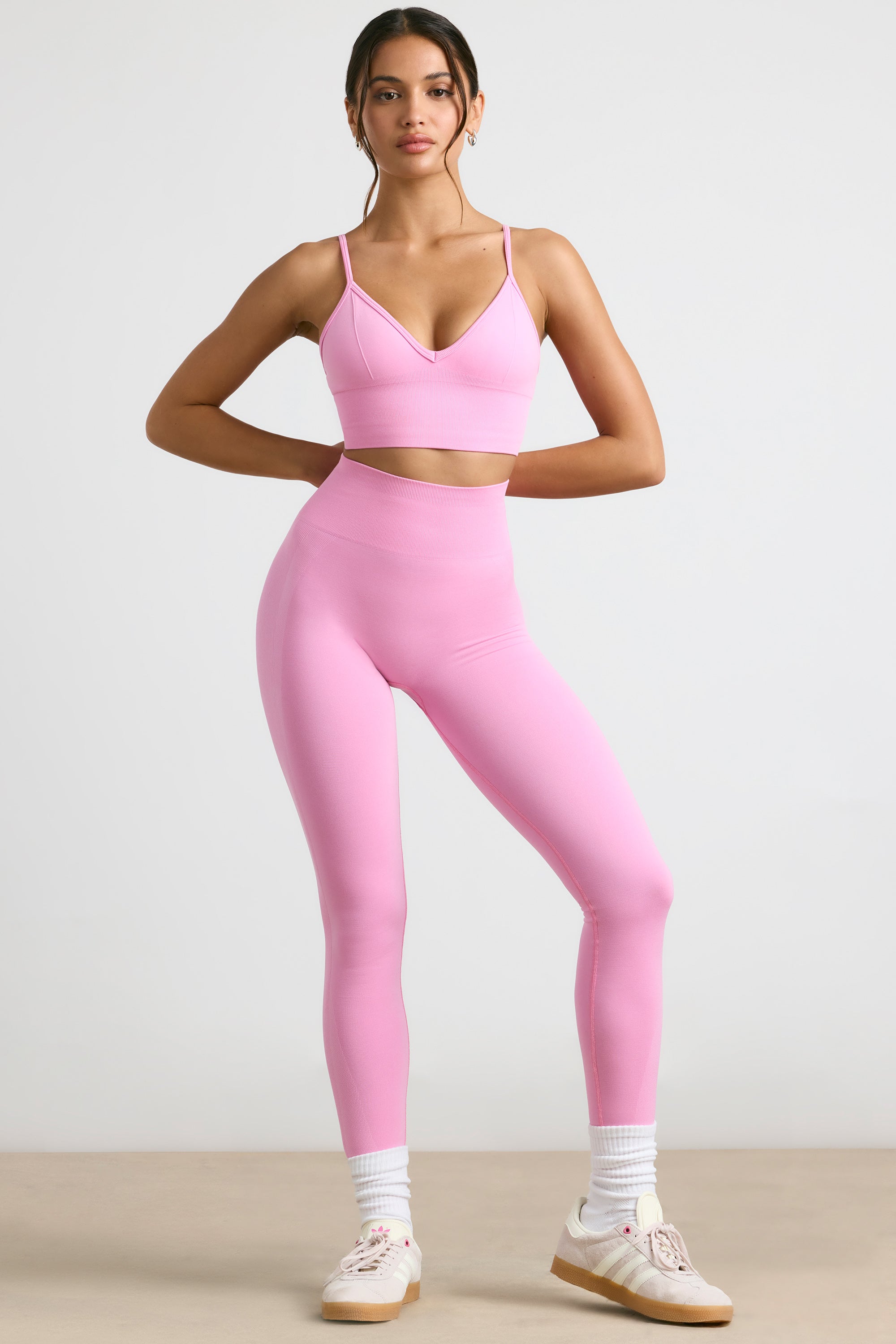 Admired Petite High-Waist Define Luxe Leggings in Bubblegum Pink - Image 5