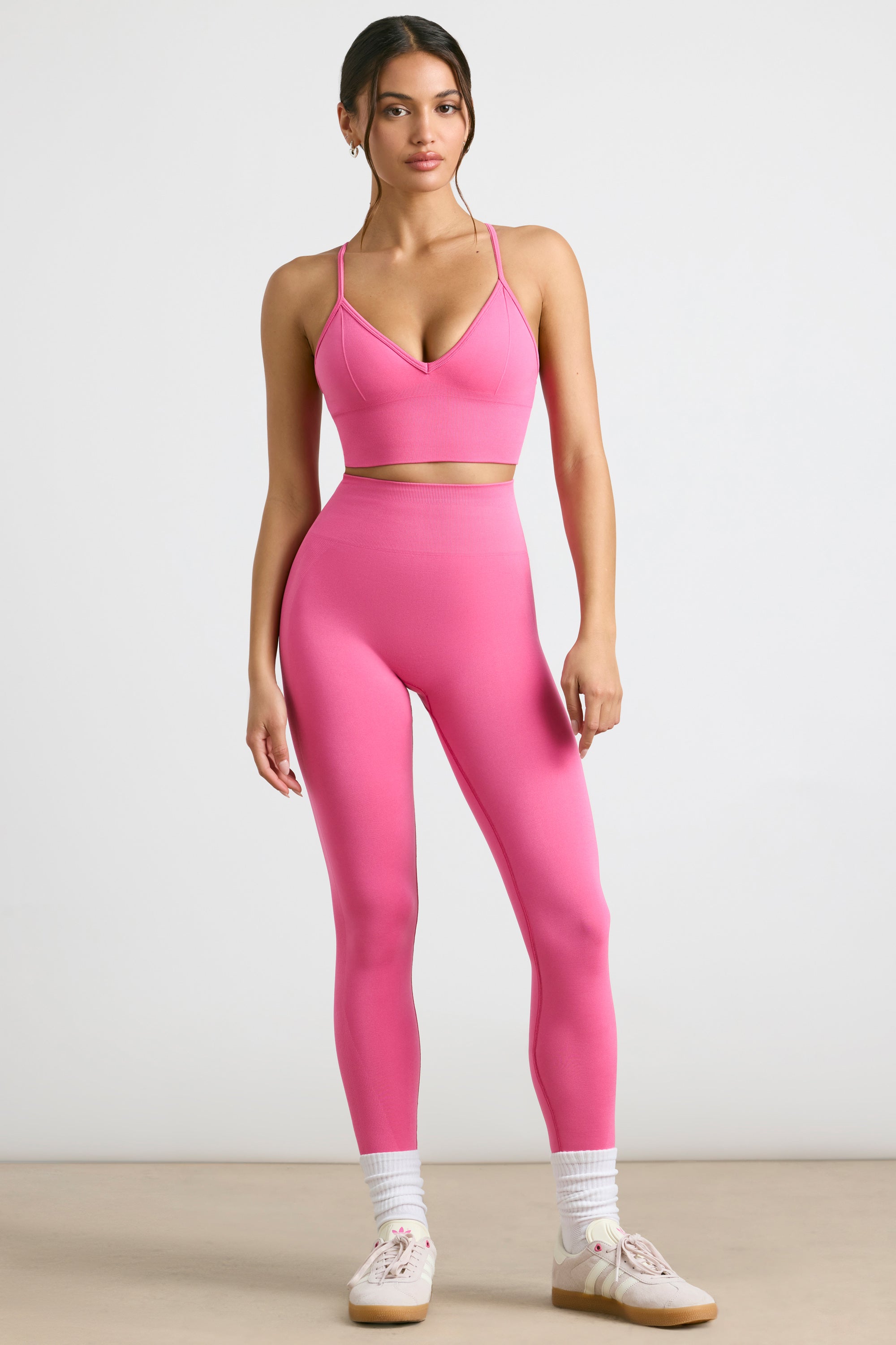 Admired Petite High-Waist Define Luxe Leggings in Hot Pink - Image 5