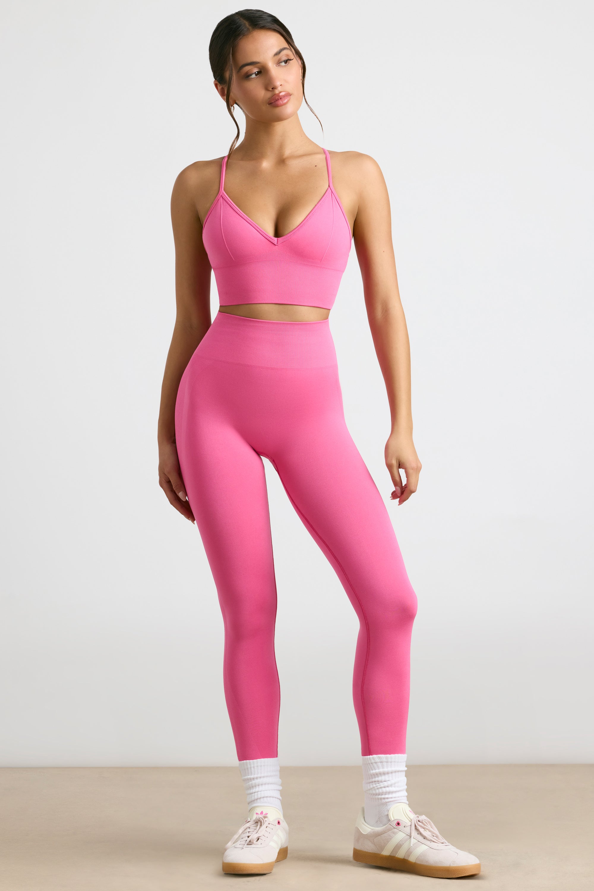 Admired Petite High-Waist Define Luxe Leggings in Hot Pink - Image 6