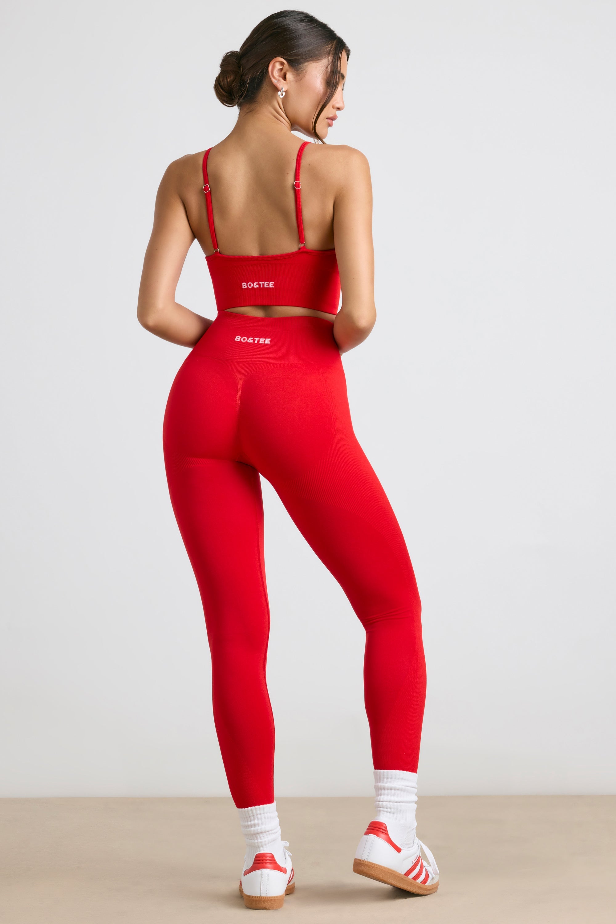Admired Petite High-Waist Define Luxe Leggings in Red - Image 2