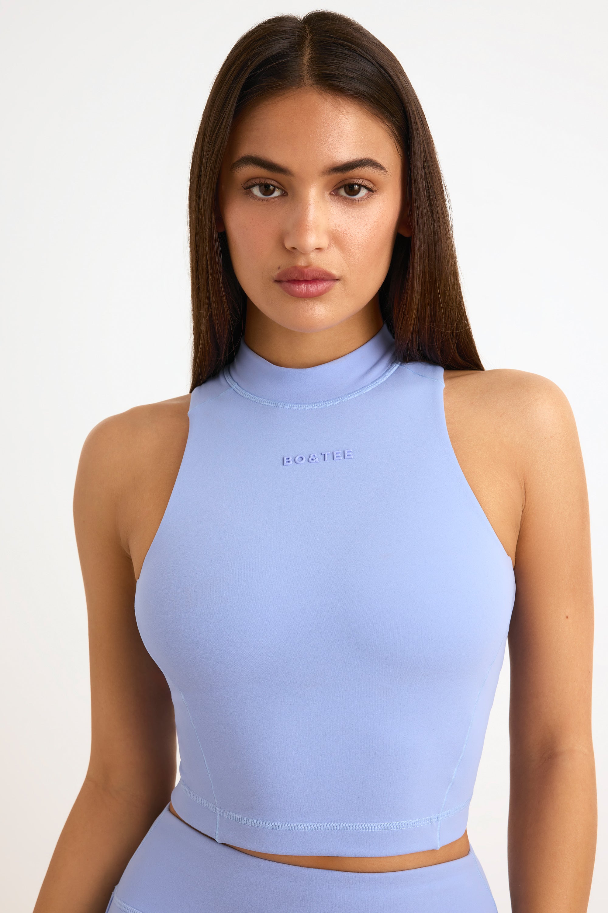 Soft Active High-Neck Tank Top in Lavender Blue - Image 5