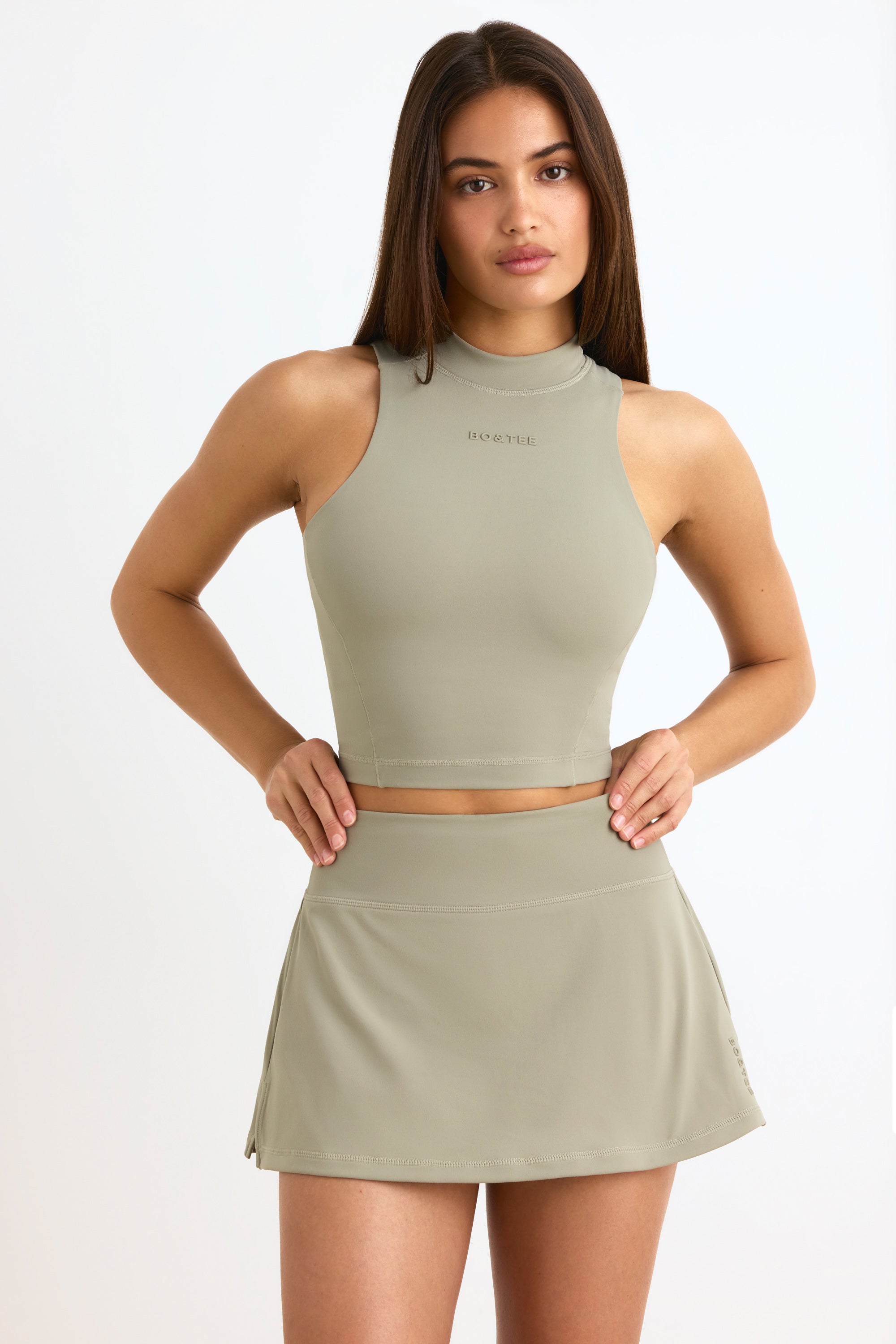 Soft Active Mini Skort in Mineral - Image 7