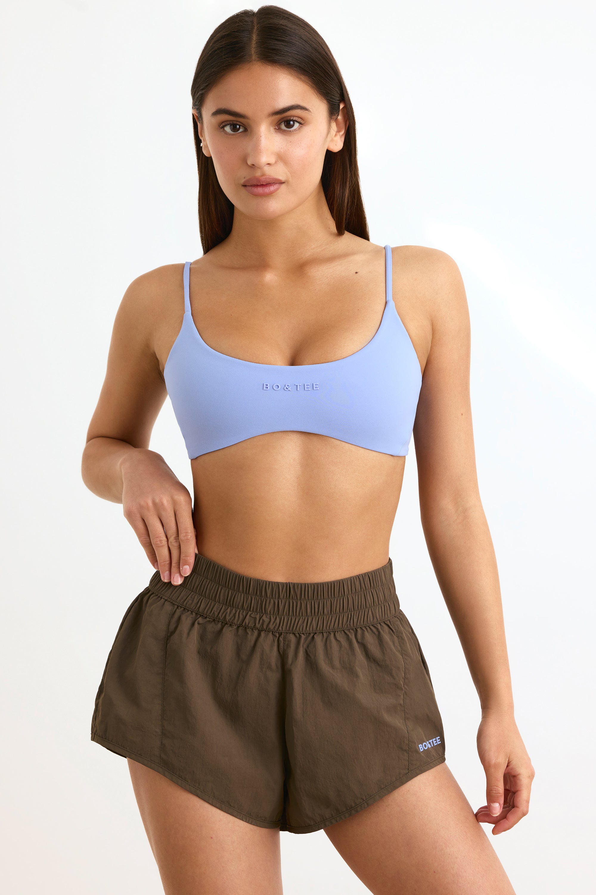 Elasticated Mini Shorts in Espresso - Image 5