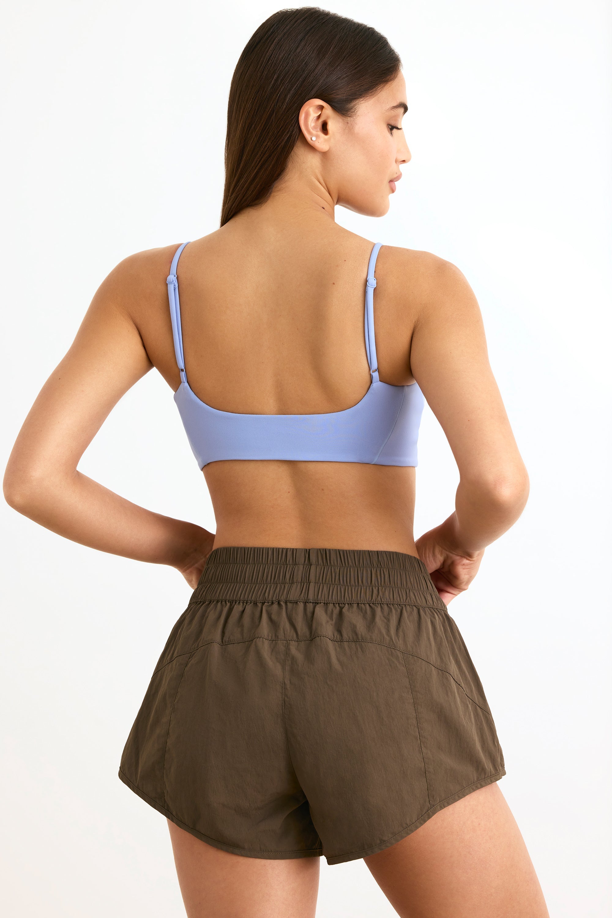 Elasticated Mini Shorts in Espresso - Image 2