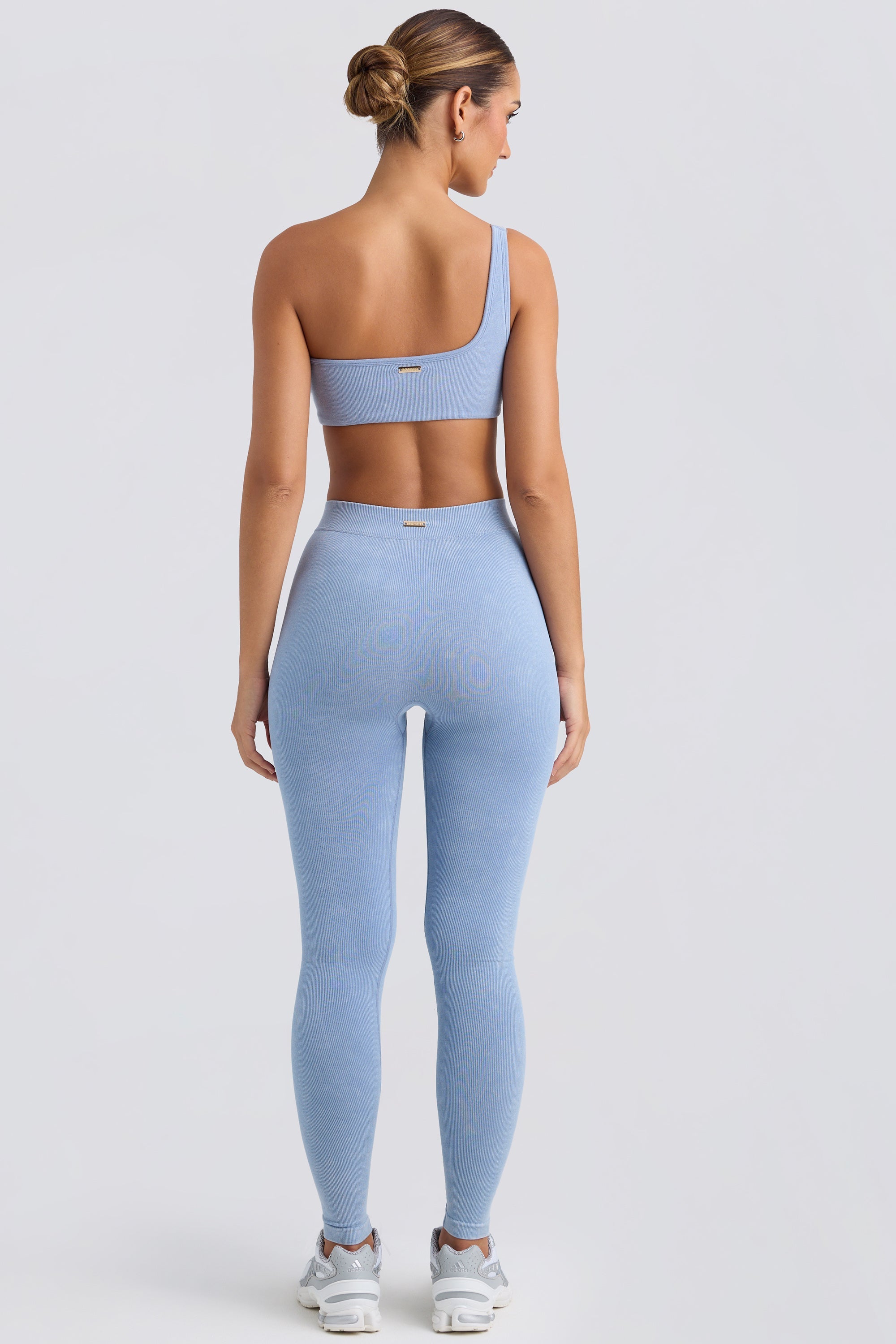 Seamless Rib Leggings in Washed Blue - Image 2