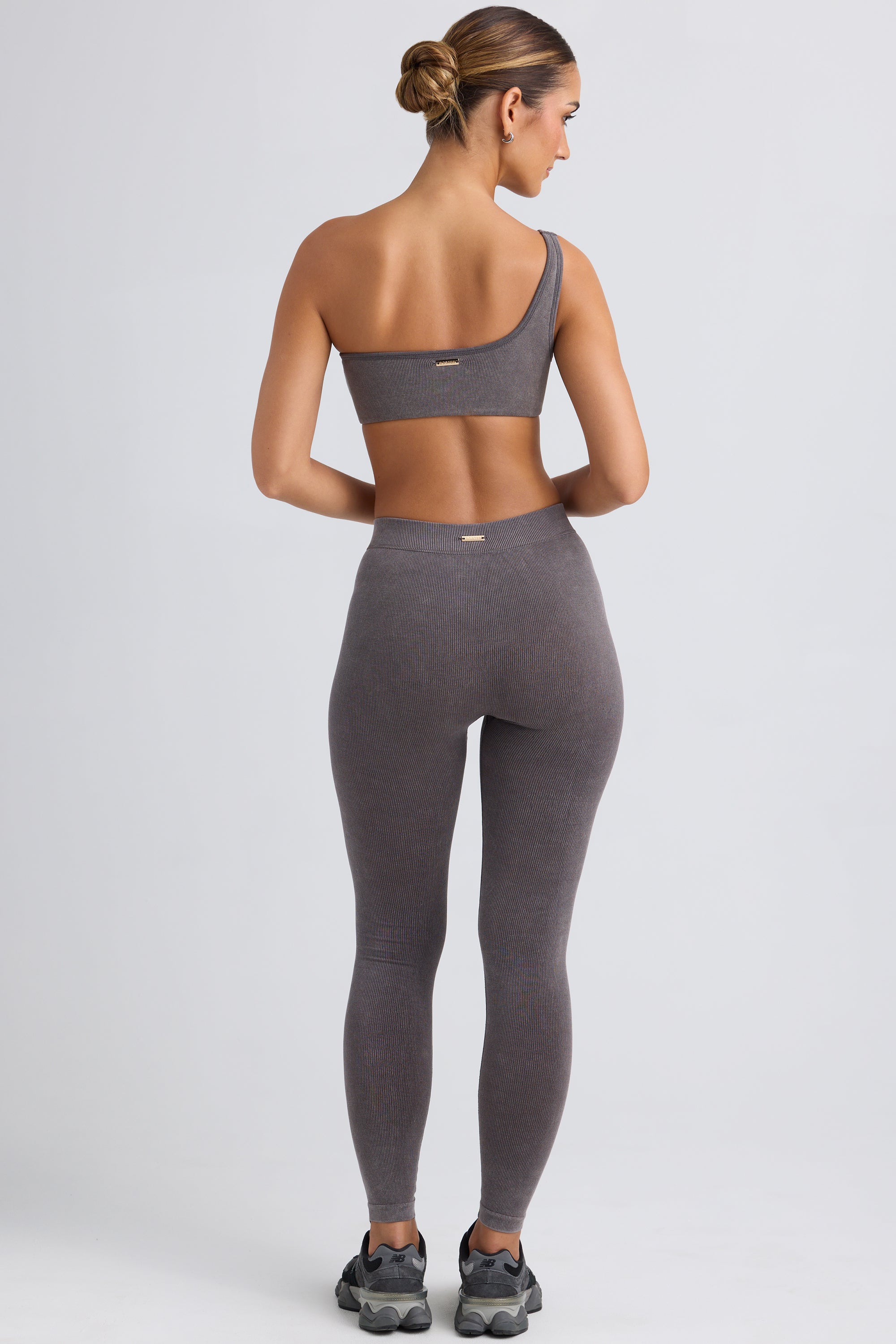 Seamless Rib Leggings in Washed Charcoal - Image 2