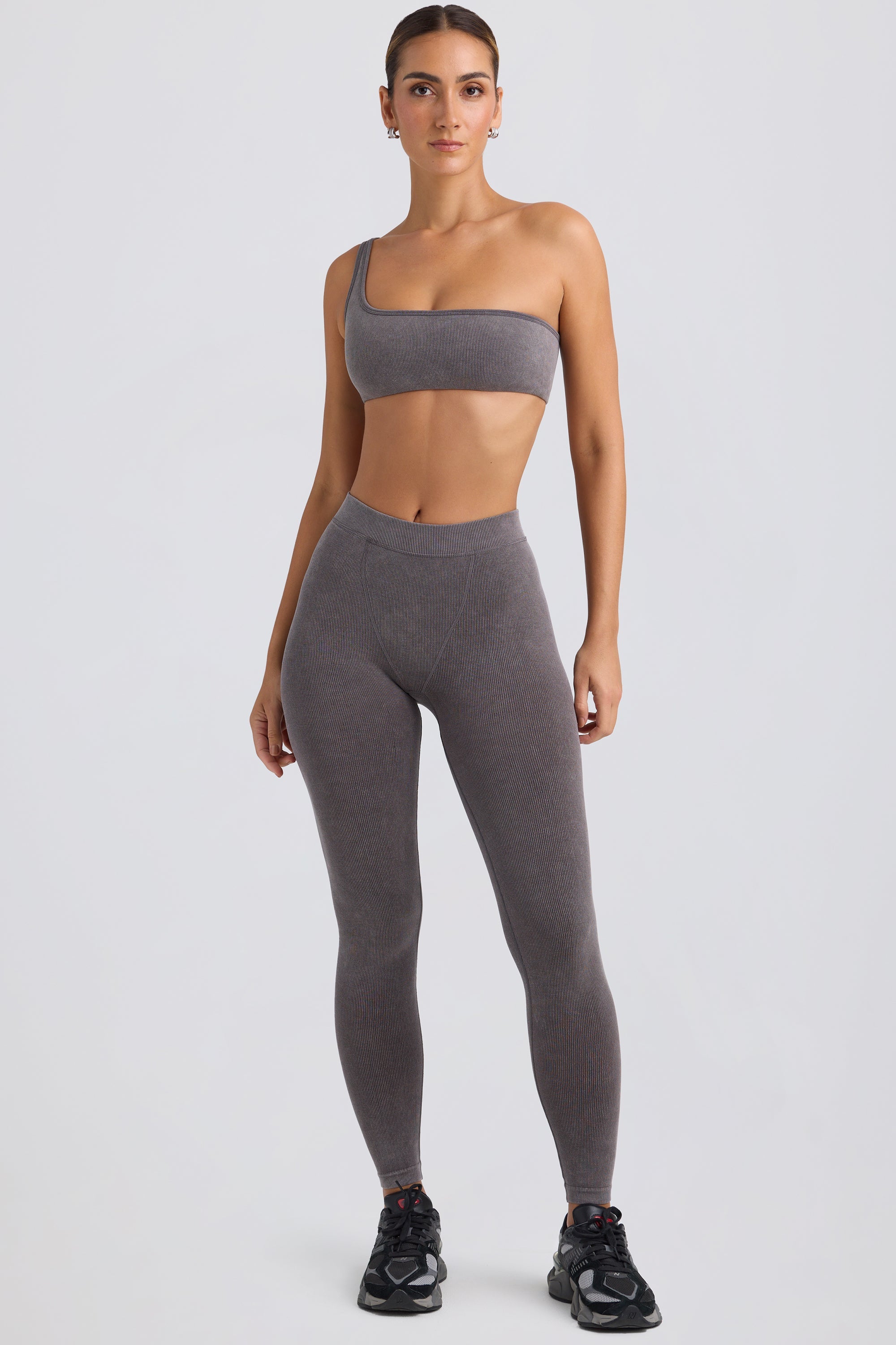 Seamless Rib Leggings in Washed Charcoal - Image 5
