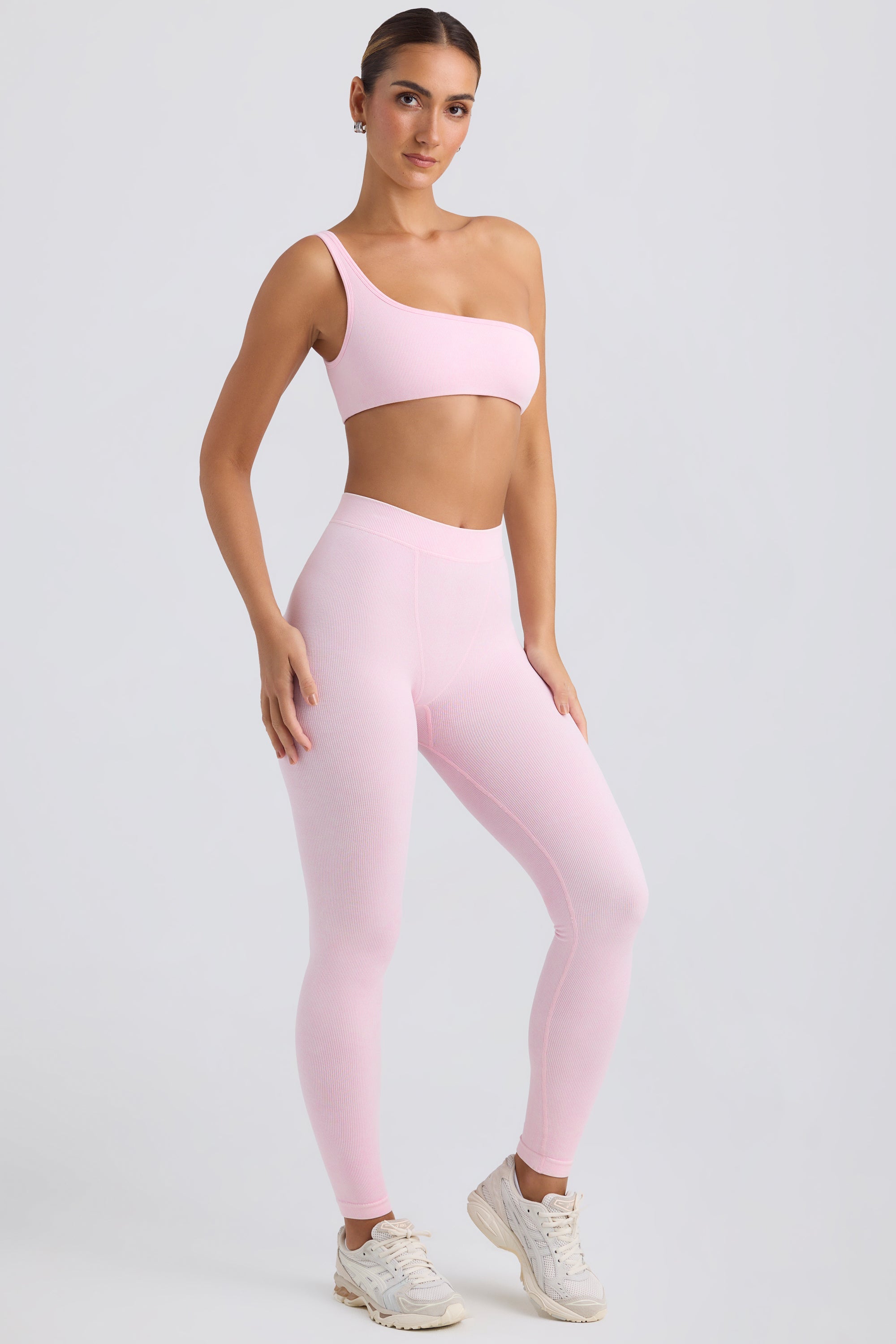 Seamless Rib Leggings in Washed Ice Pink - Image 5