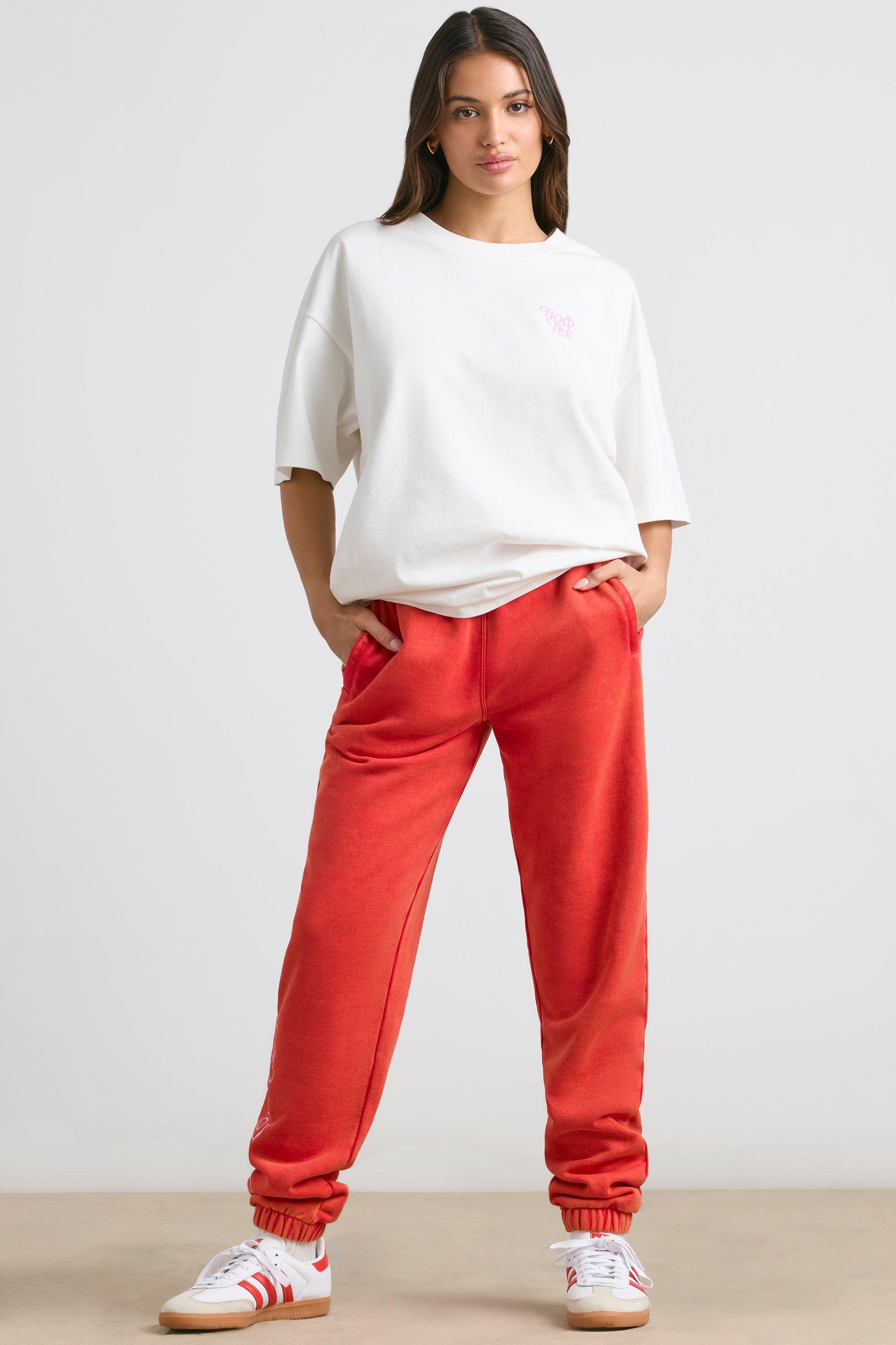Devotion Oversized Joggers in Red