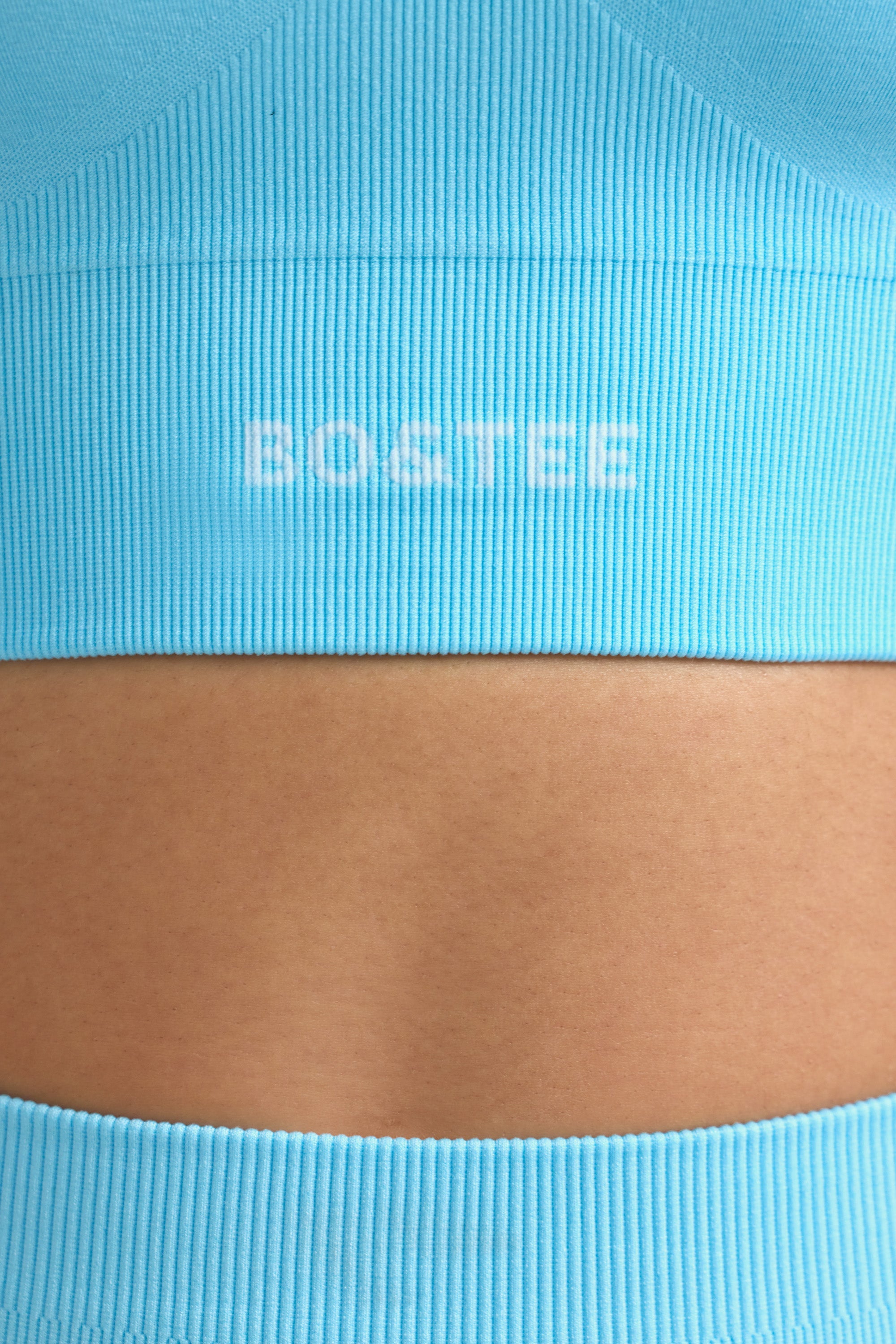 Define Luxe Halterneck Sports Bra in Sky Blue - Image 4