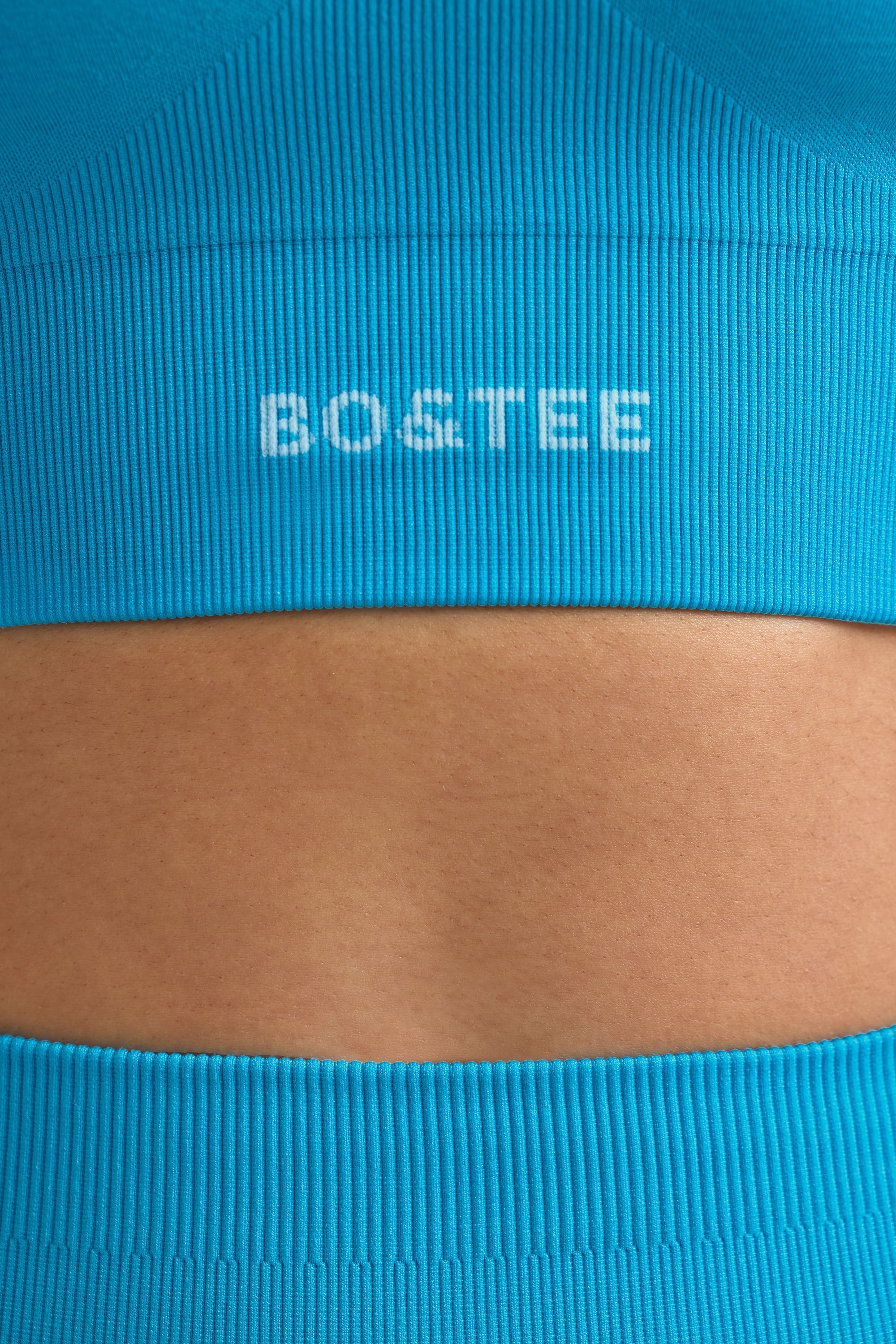 Define Luxe Halterneck Sports Bra in Turquoise Blue - Image 4