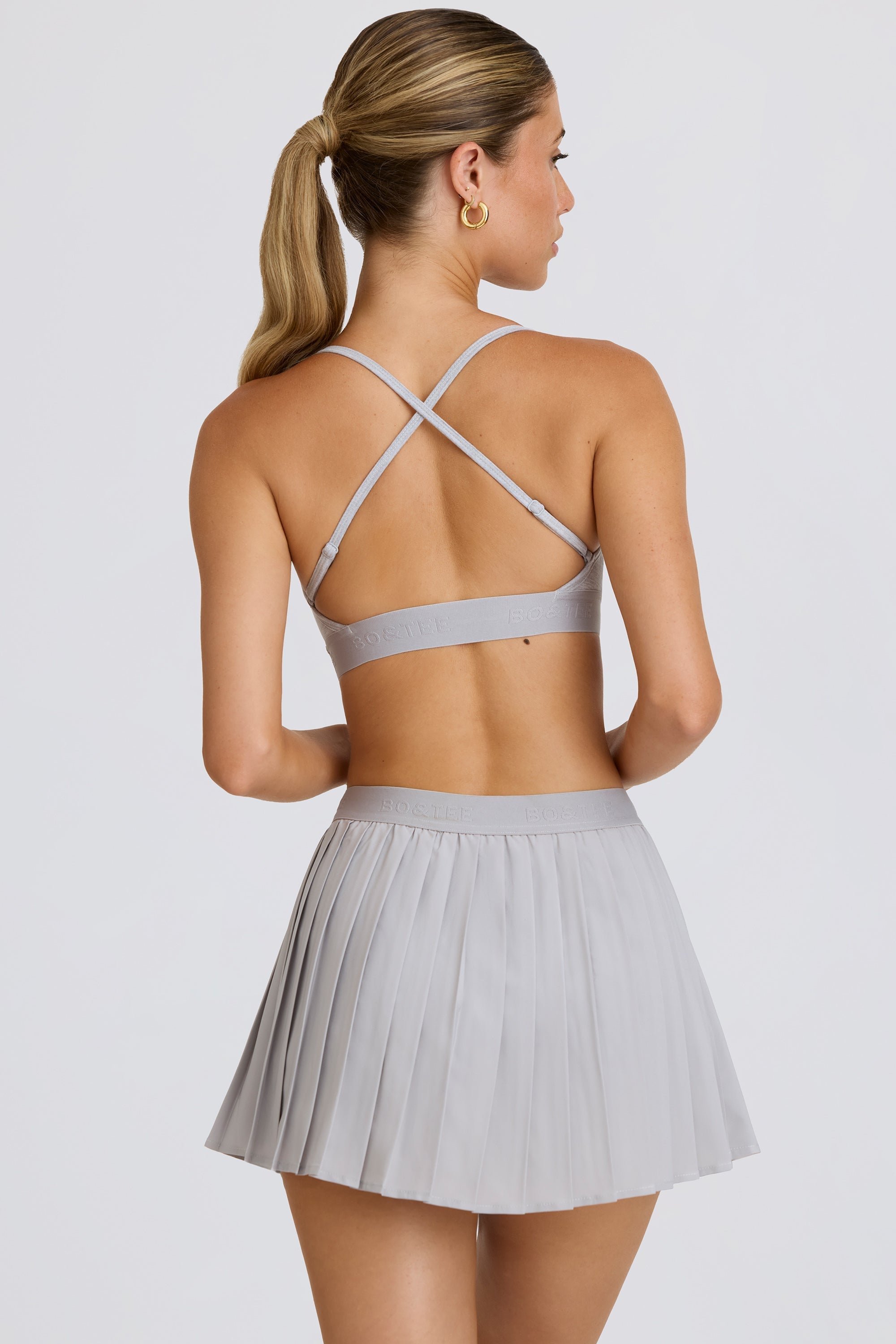Courtside Classics Pleated Tennis Skirt in Ice Grey - Image 2