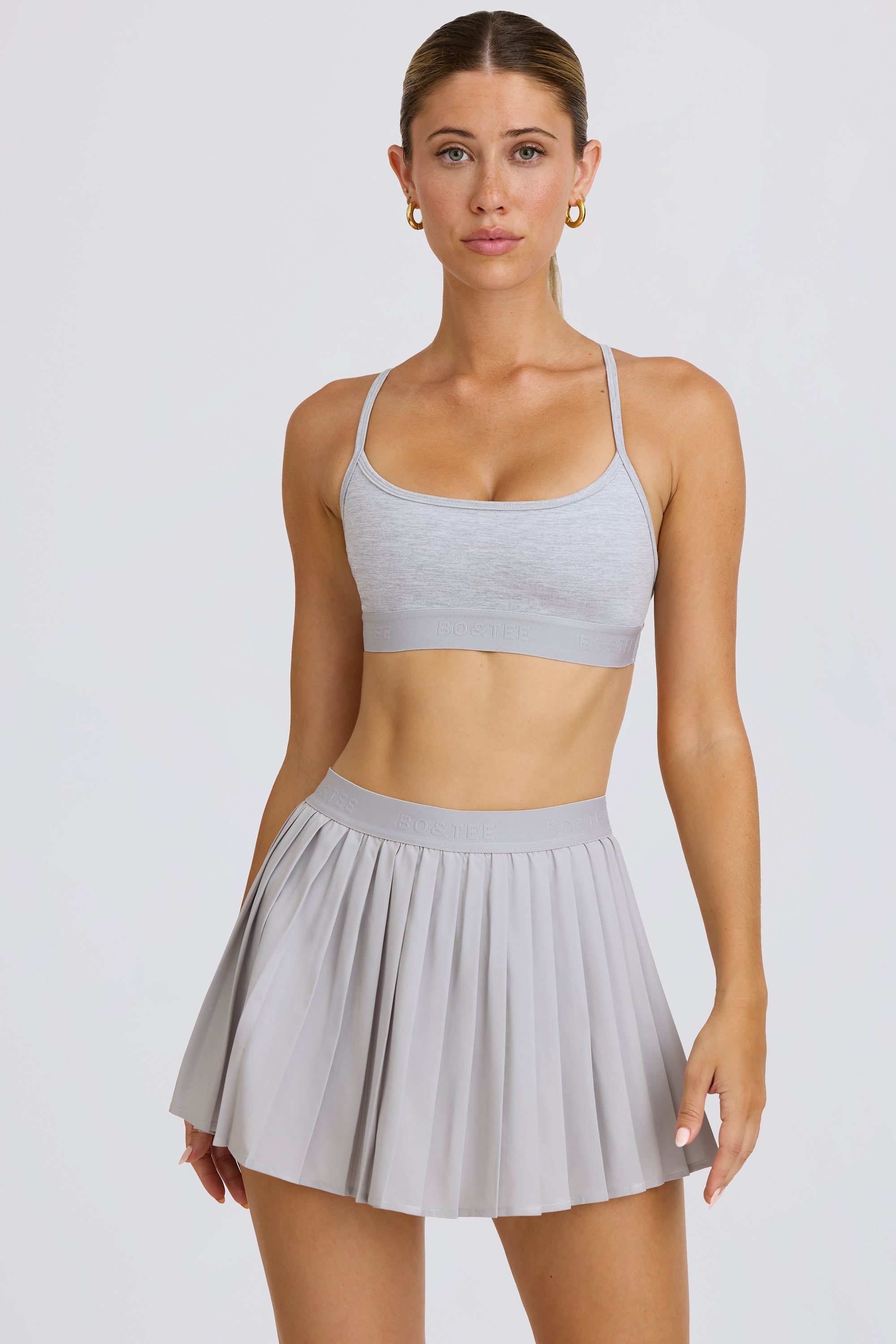 Courtside Classics Pleated Tennis Skirt in Ice Grey - Image 6