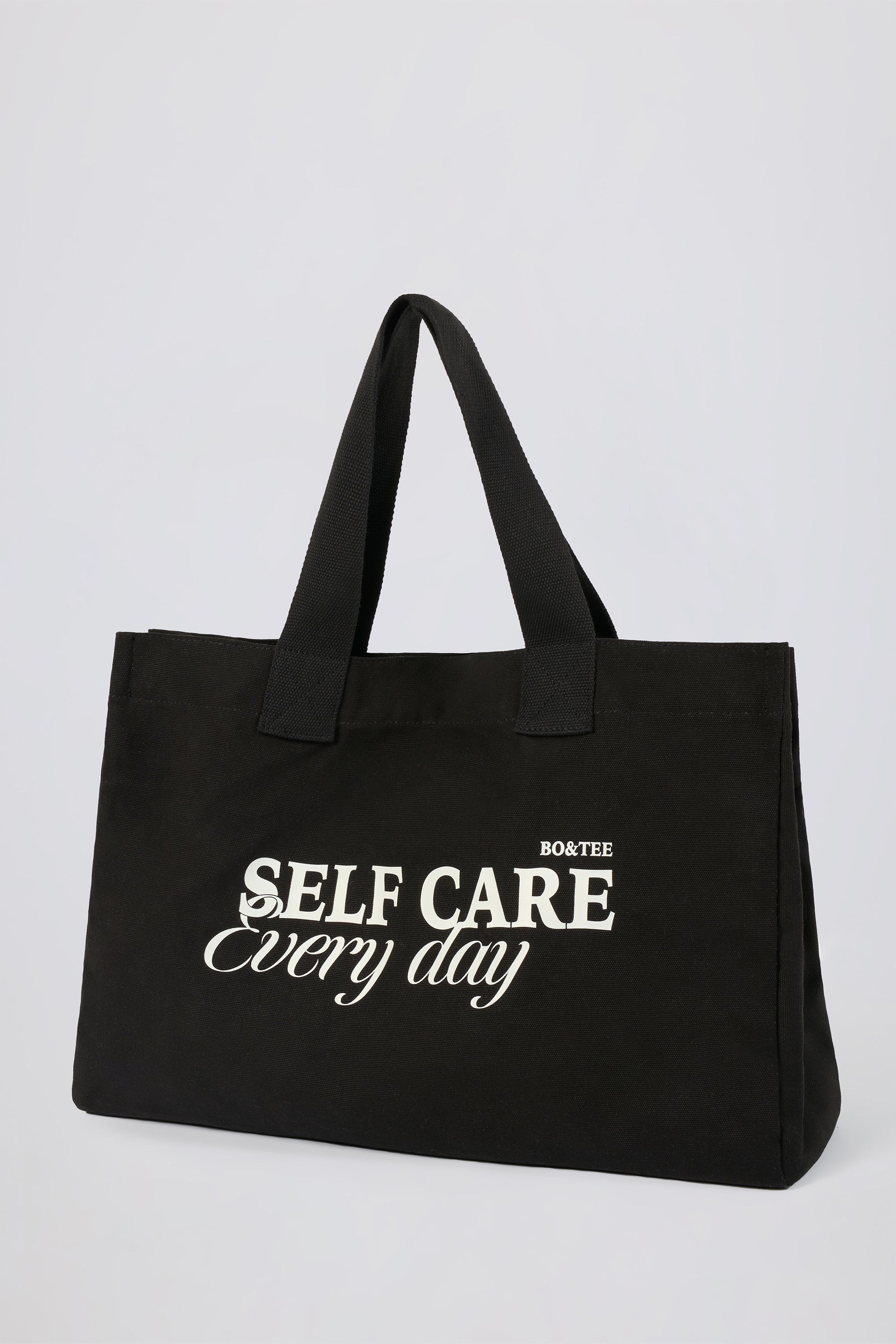 Oversized Canvas Tote Bag in Black - Image 3