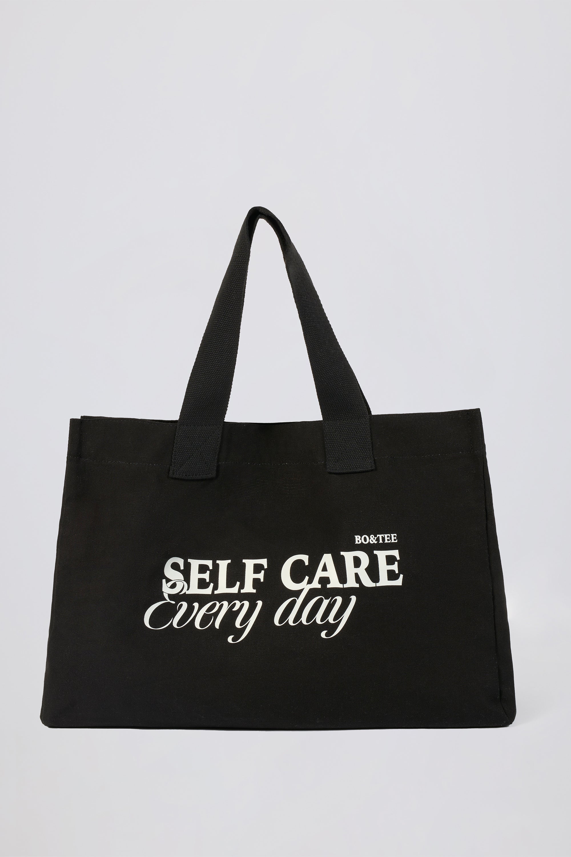 Oversized Canvas Tote Bag in Black - Image 6