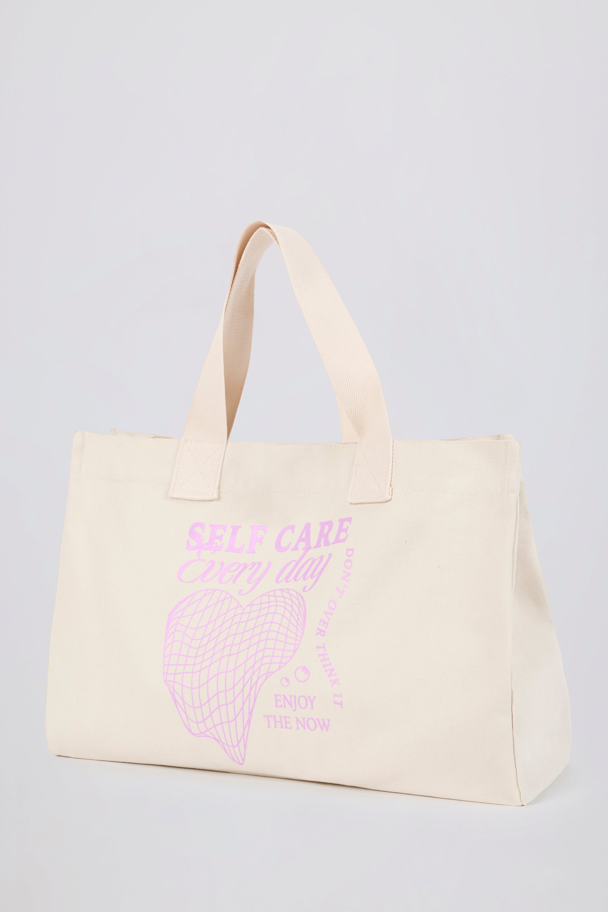 Oversized Canvas Tote Bag in Eggshell - Image 3