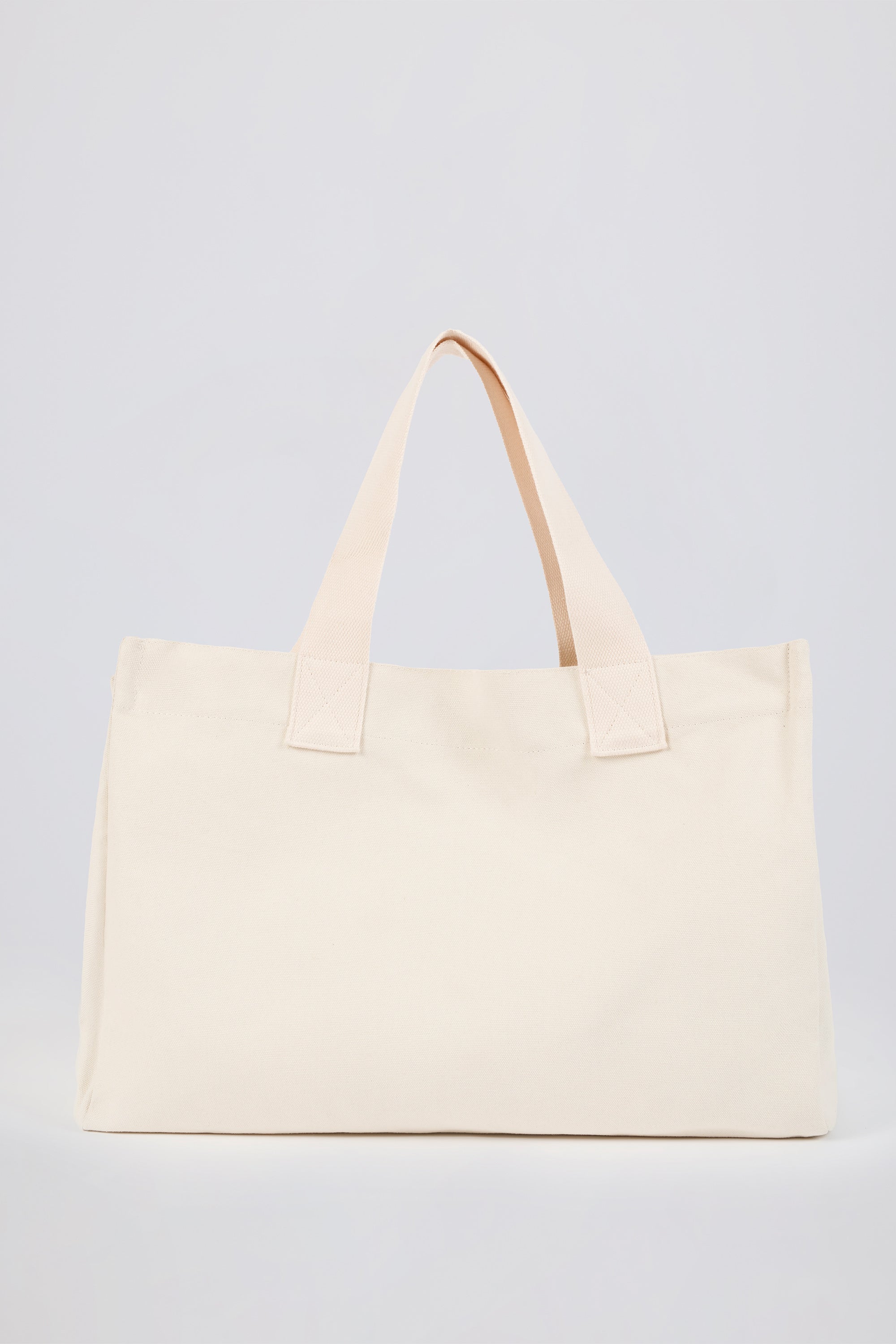 Oversized Canvas Tote Bag in Eggshell - Image 2