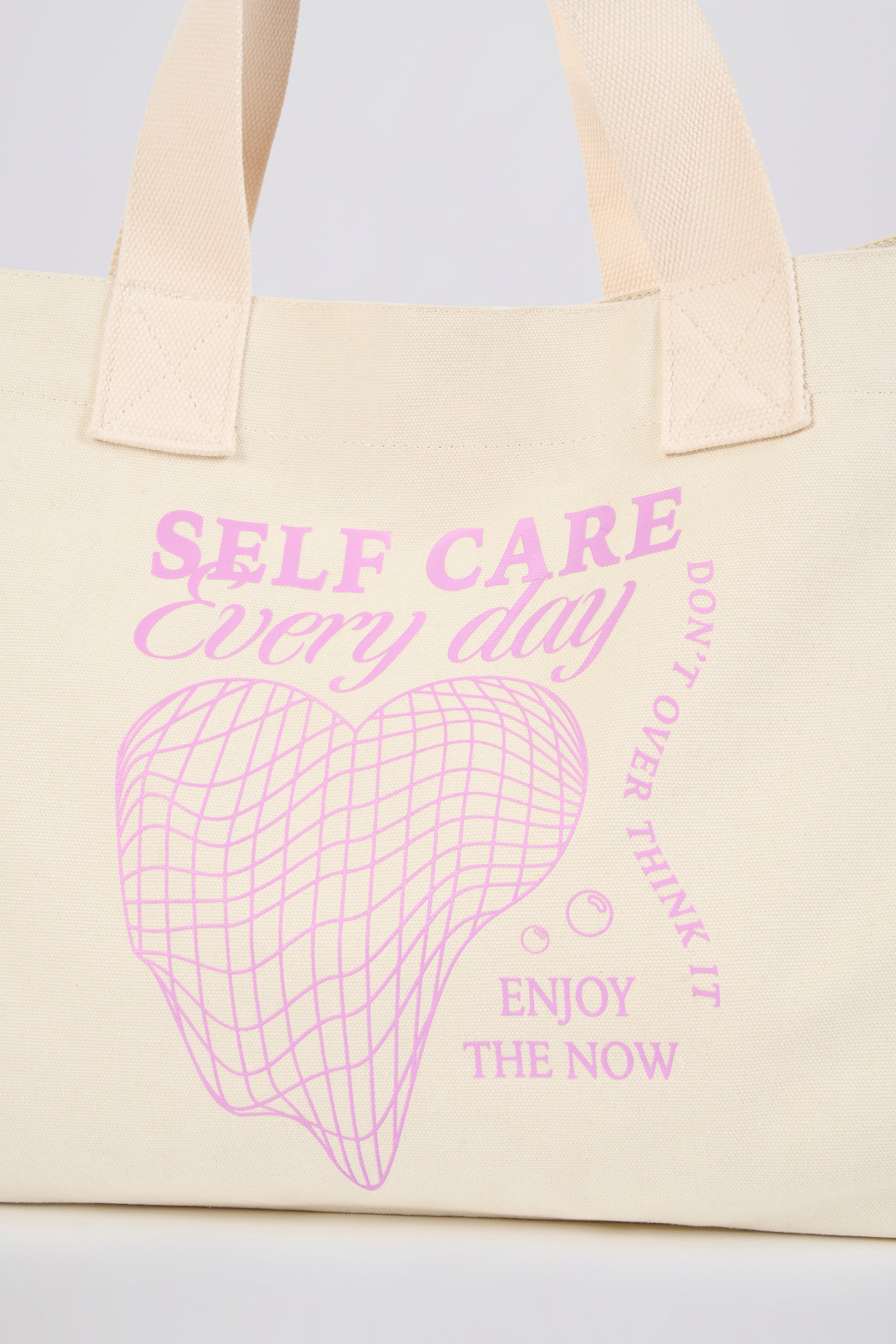 Oversized Canvas Tote Bag in Eggshell - Image 4