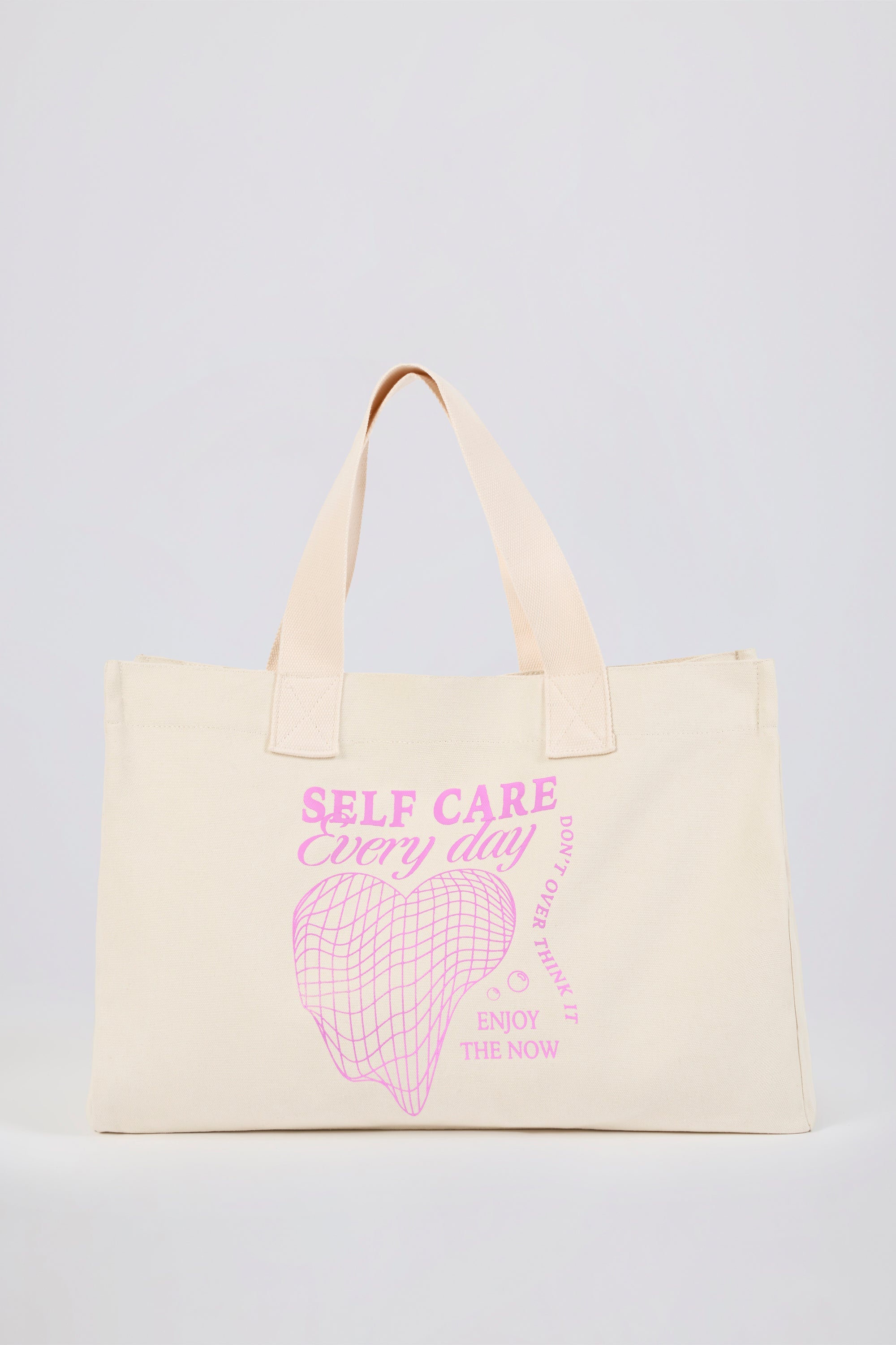 Oversized Canvas Tote Bag in Eggshell - Image 5