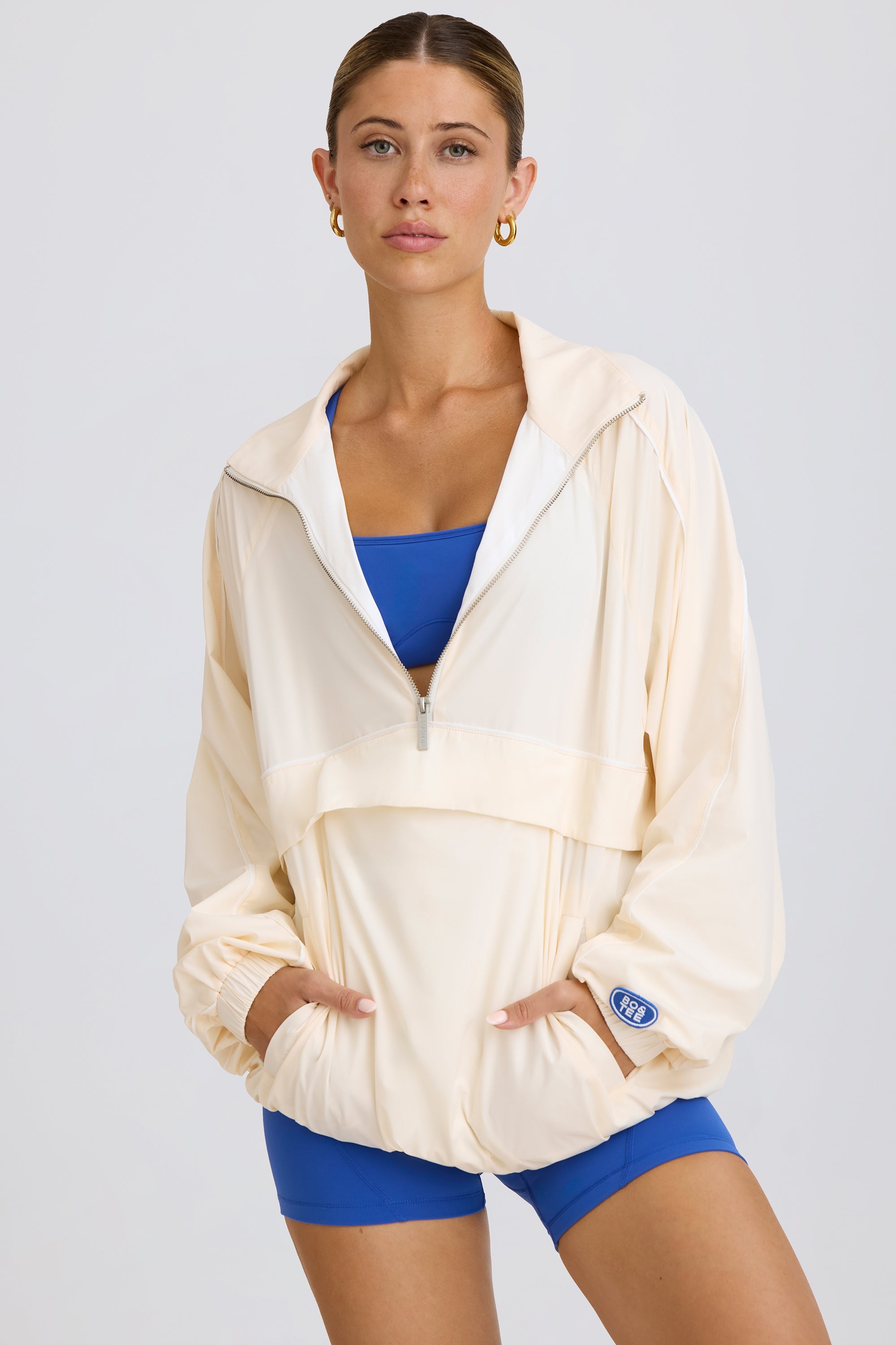 Courtside Classics Oversized Track Jacket in White