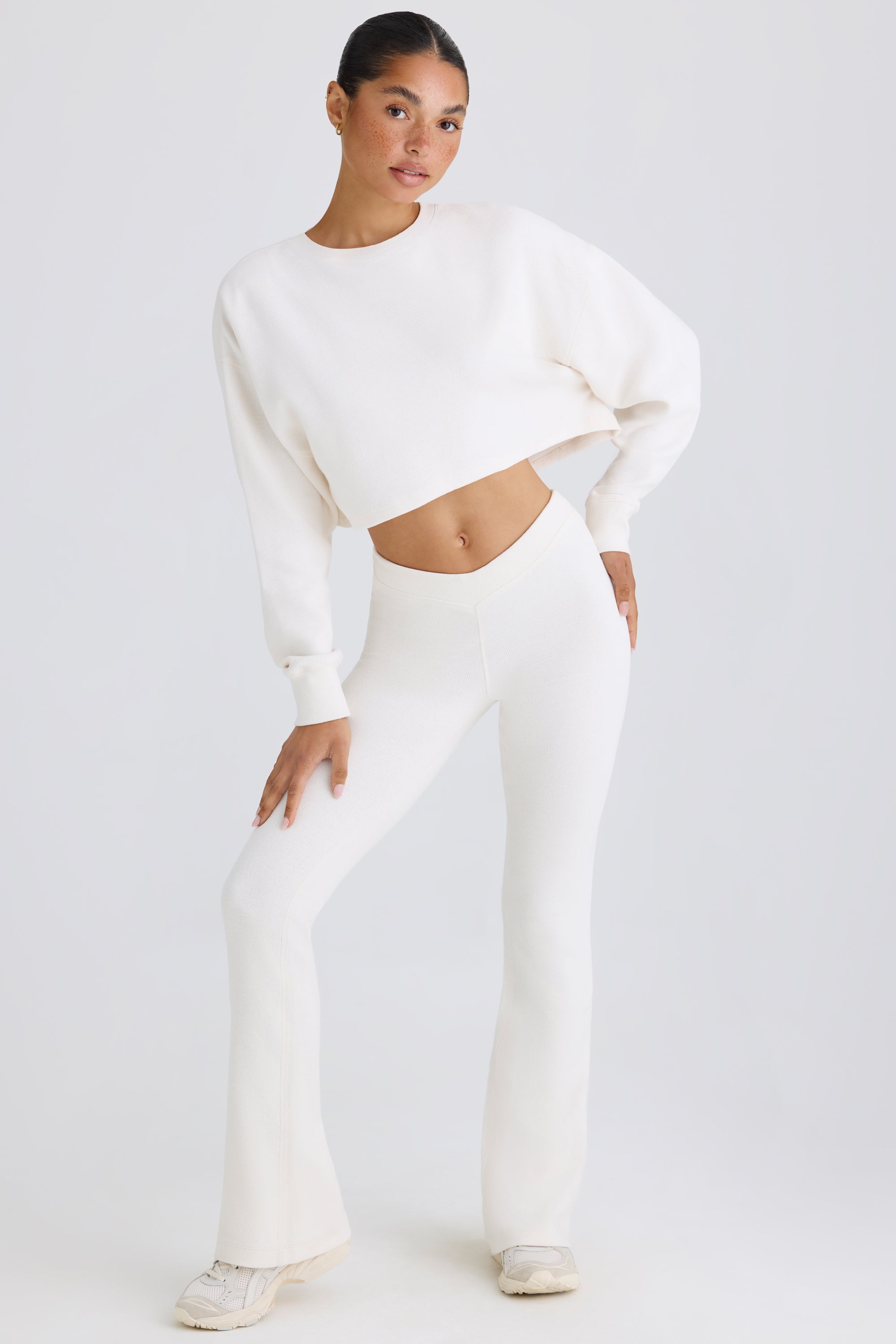 Jet Set Flared Trousers in White