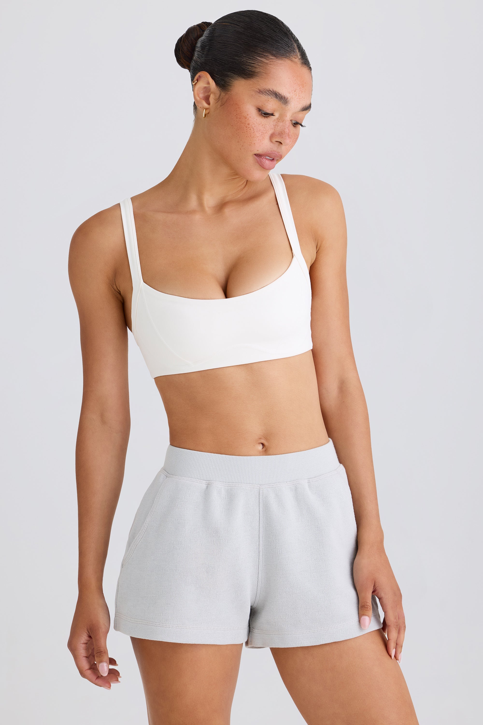 Jet Set Elasticated Shorts in Pacific Grey - Image 8