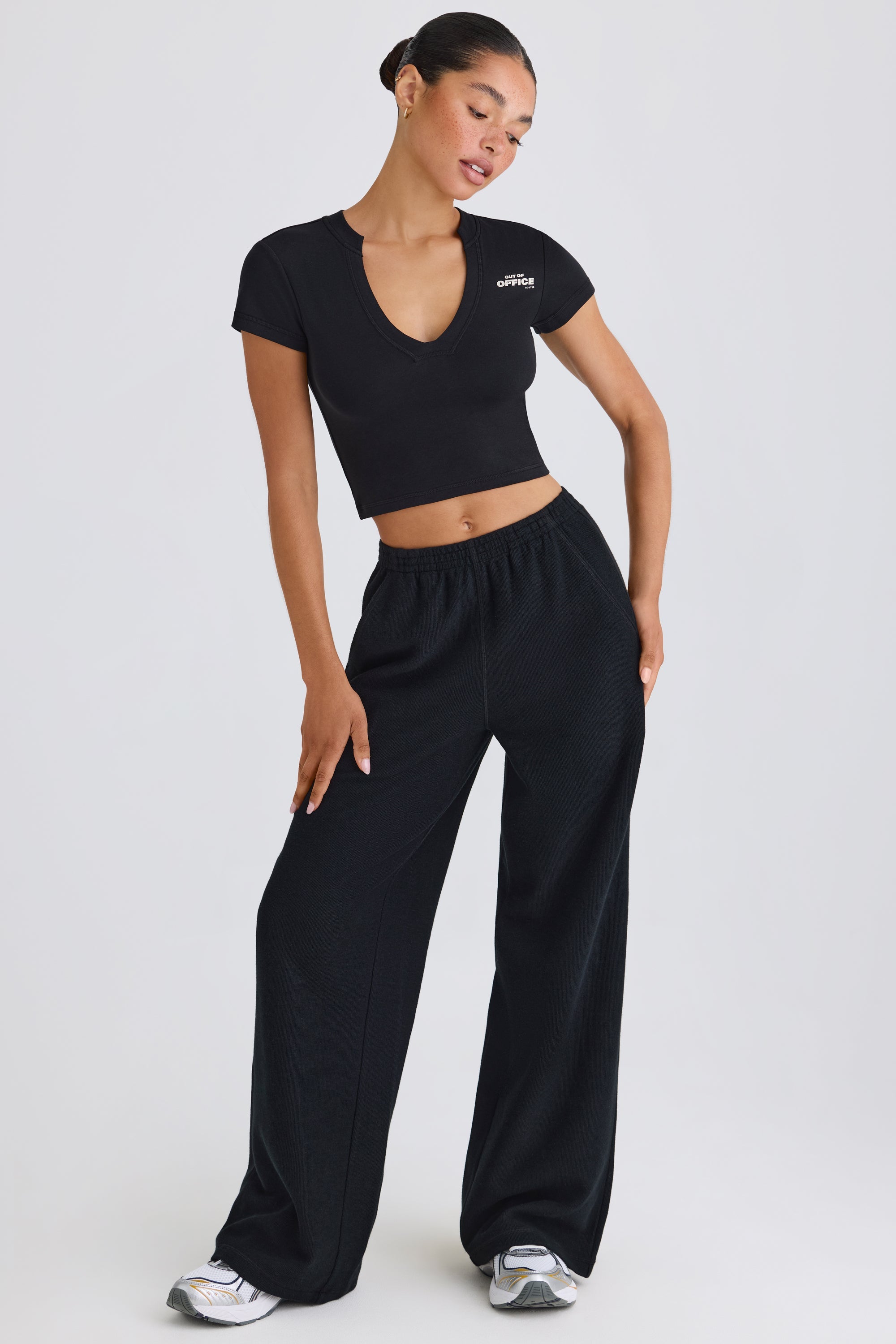 Jet Set Straight-Leg Joggers in Black - Image 5