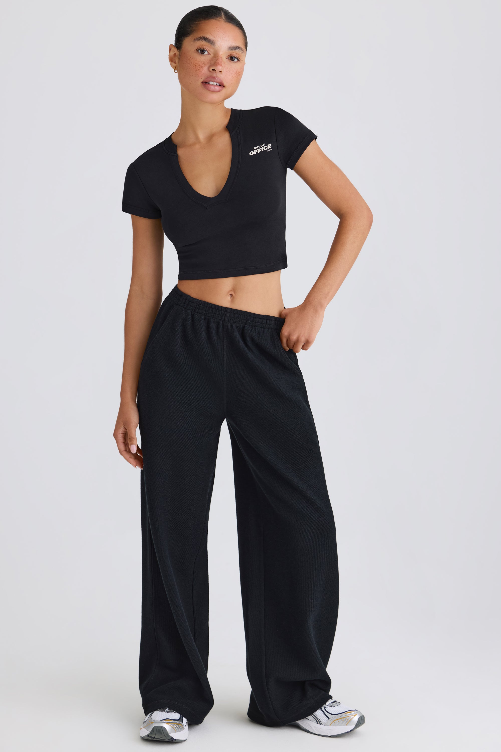 Jet Set Straight-Leg Joggers in Black - Image 6