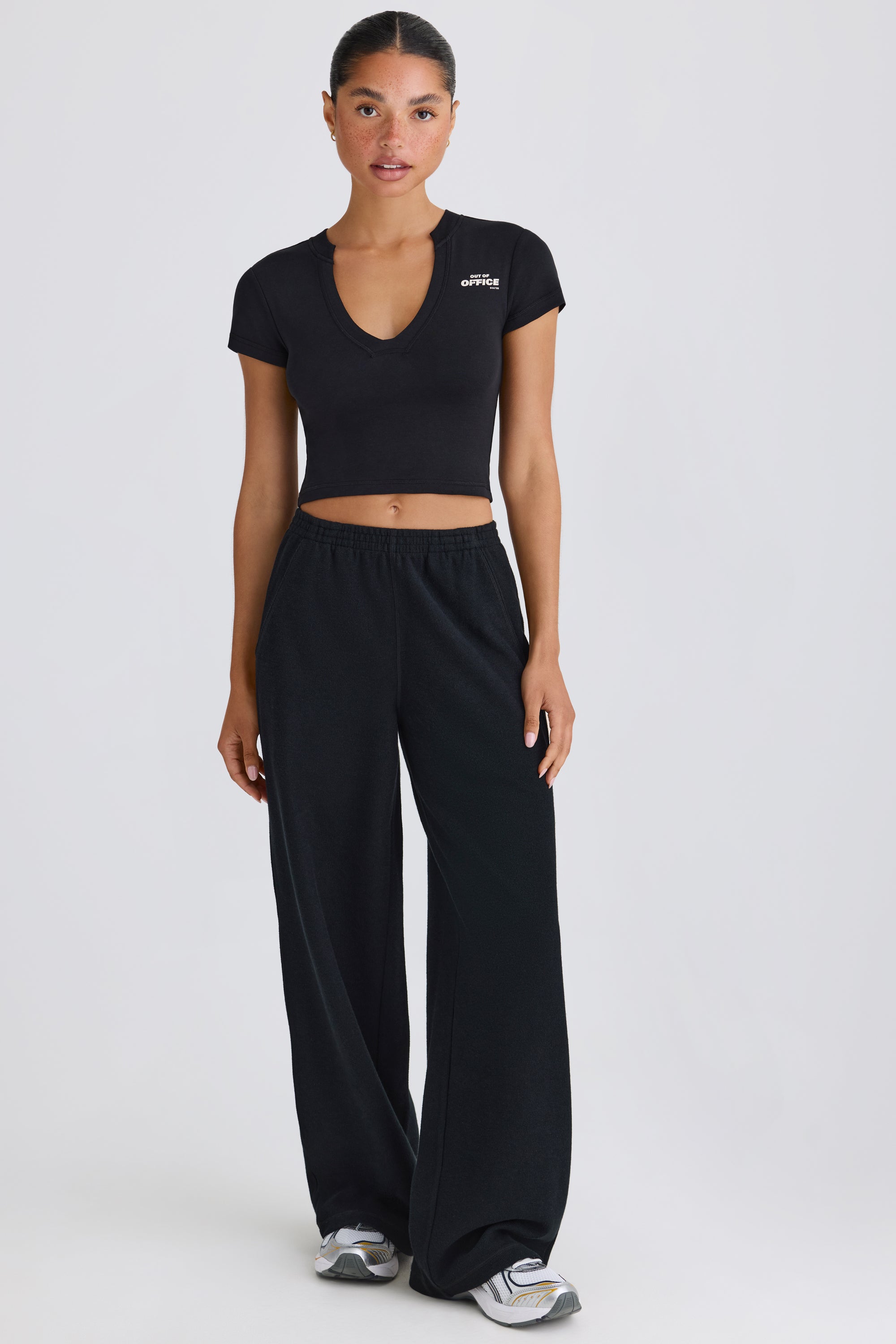 Jet Set Straight-Leg Joggers in Black - Image 7