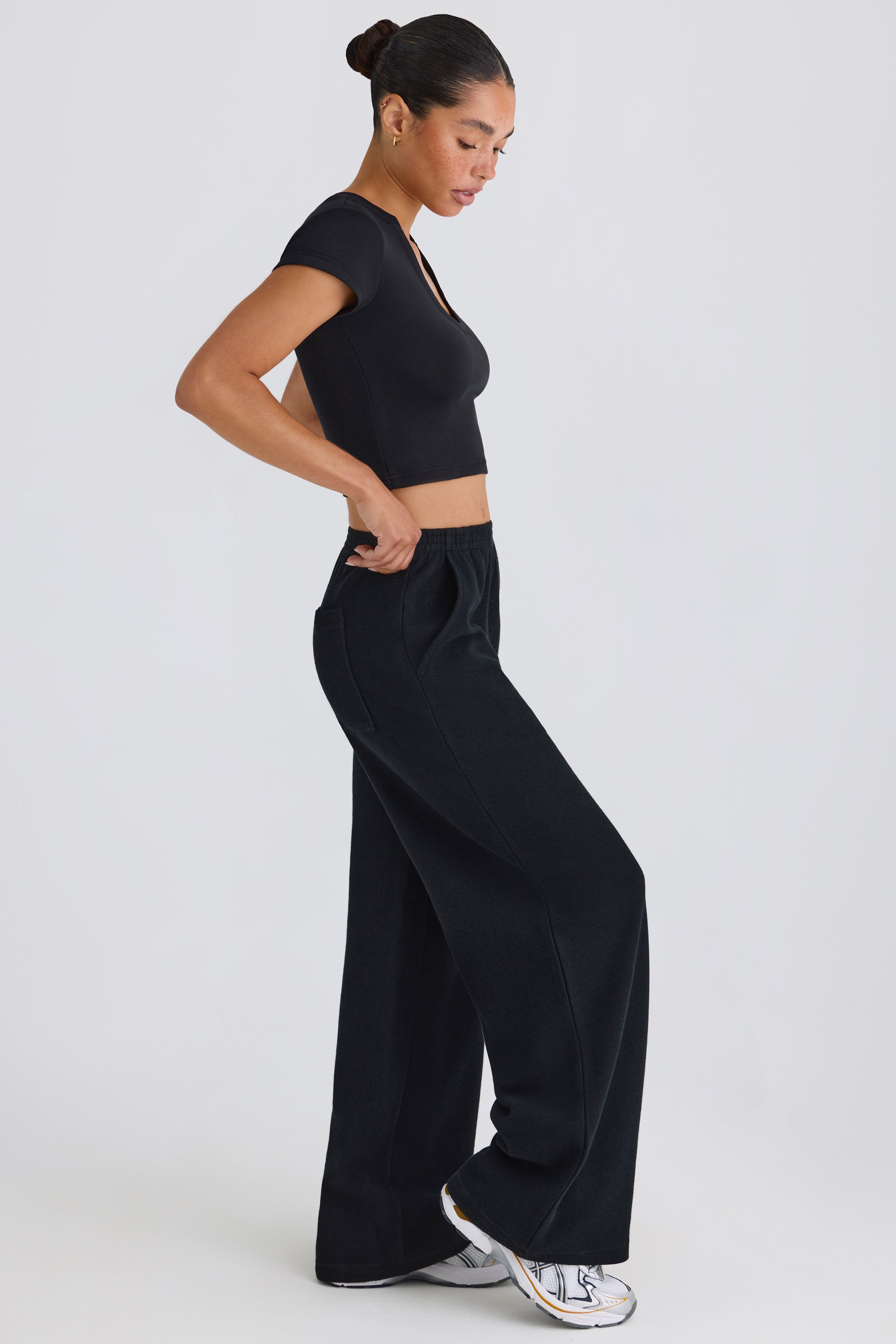 Jet Set Straight-Leg Joggers in Black - Image 3