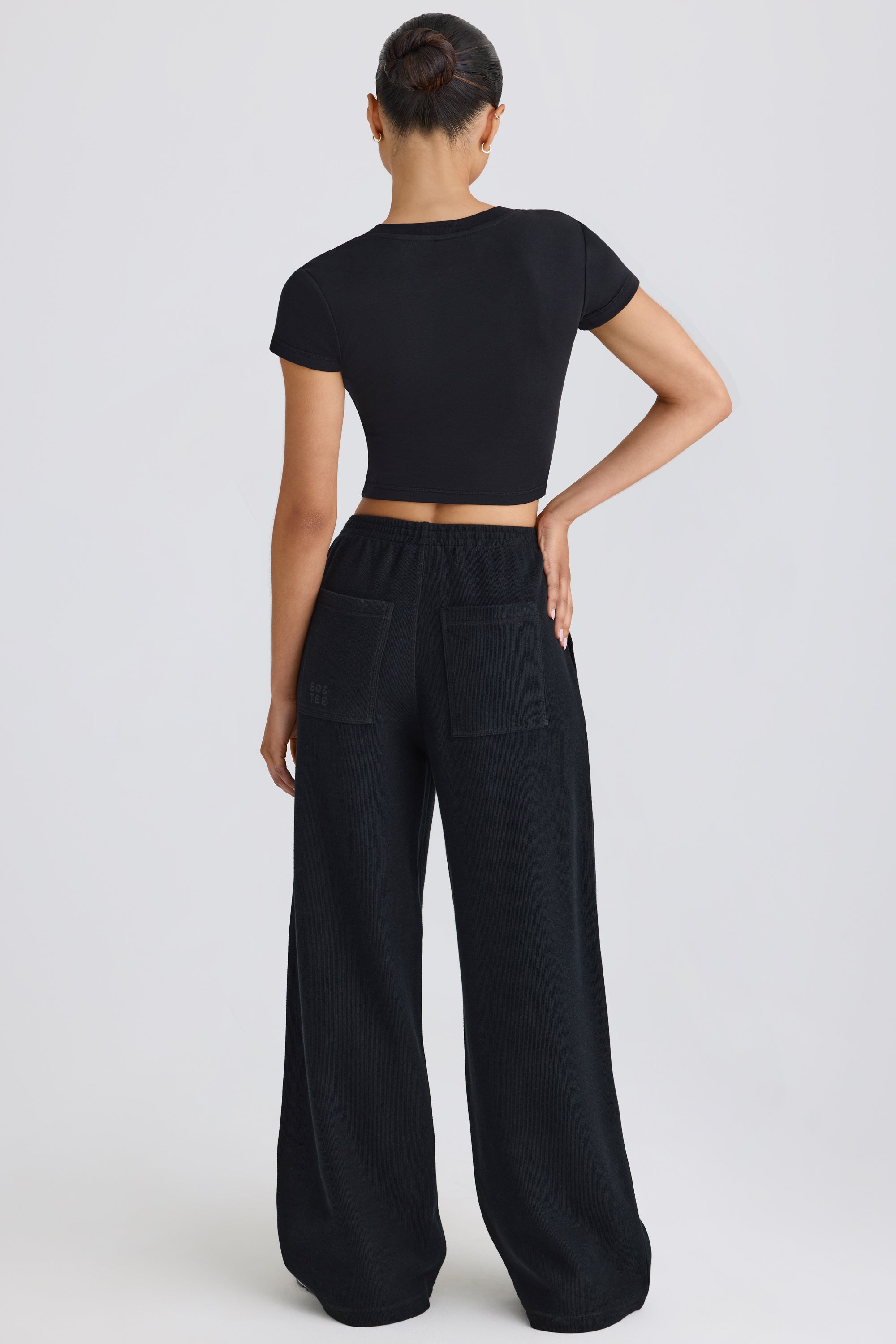 Jet Set Straight-Leg Joggers in Black - Image 2
