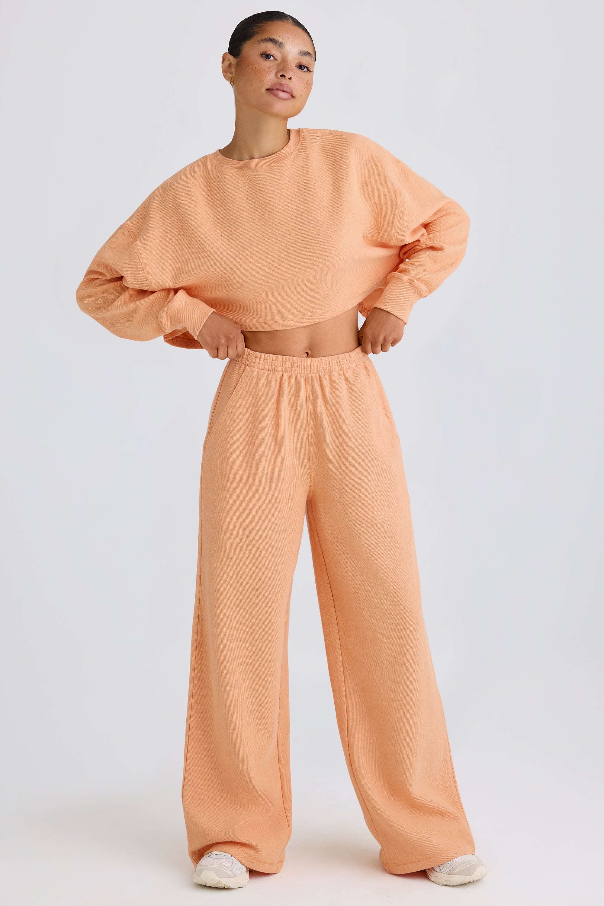 Jet Set Straight-Leg Joggers in Peach