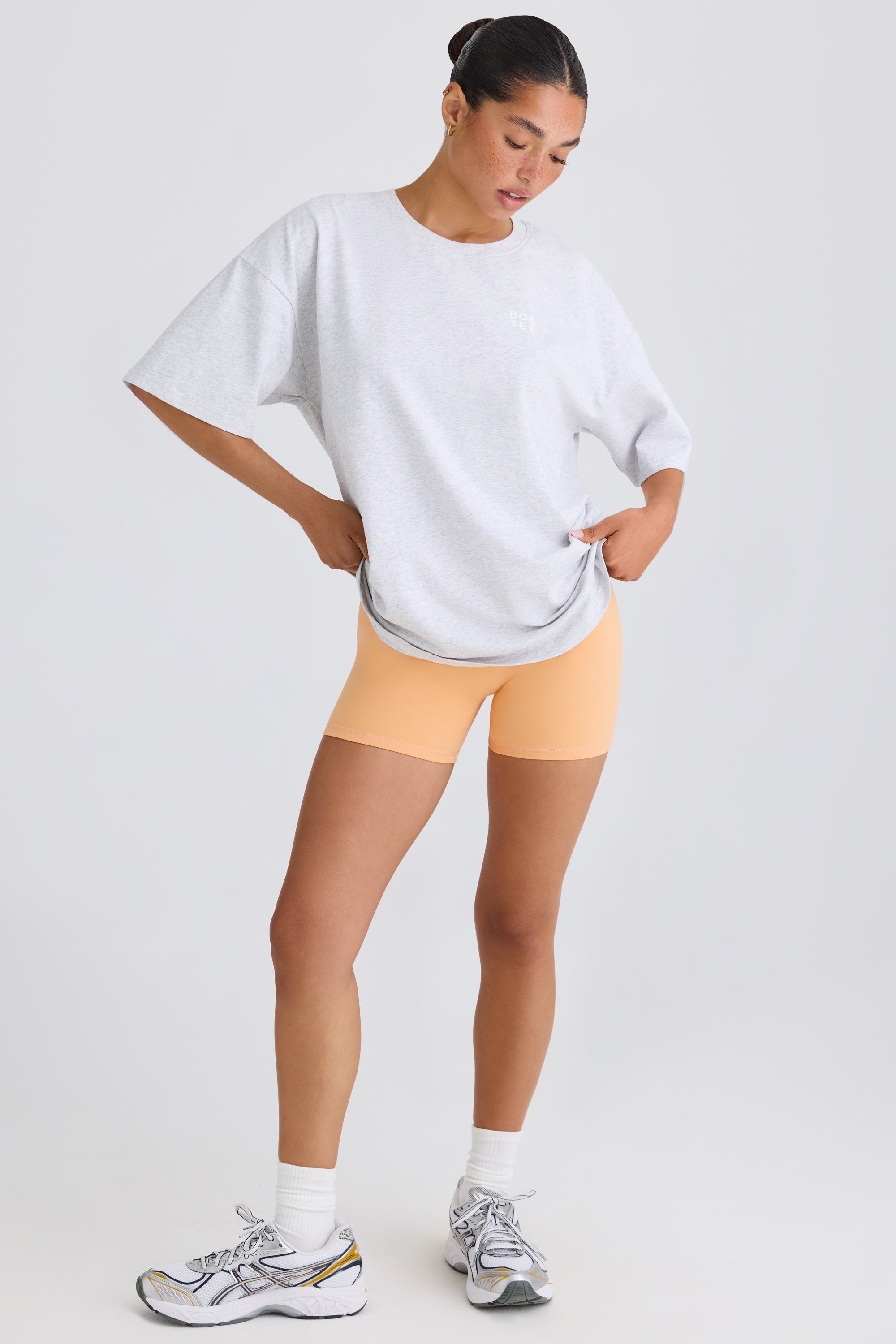 Jet Set Oversized T-Shirt in Grey Marl - Image 7
