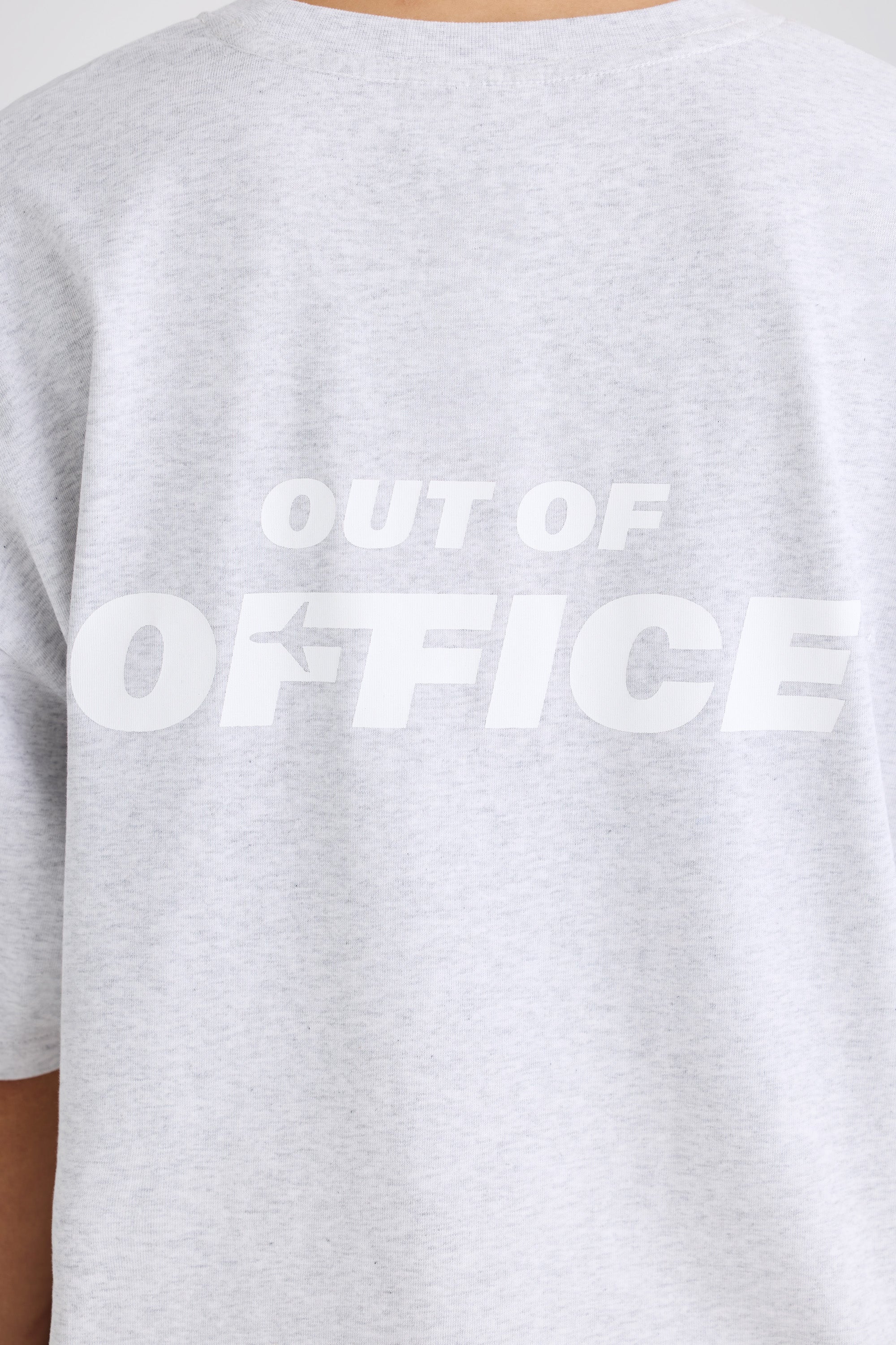 Jet Set Oversized T-Shirt in Grey Marl - Image 4