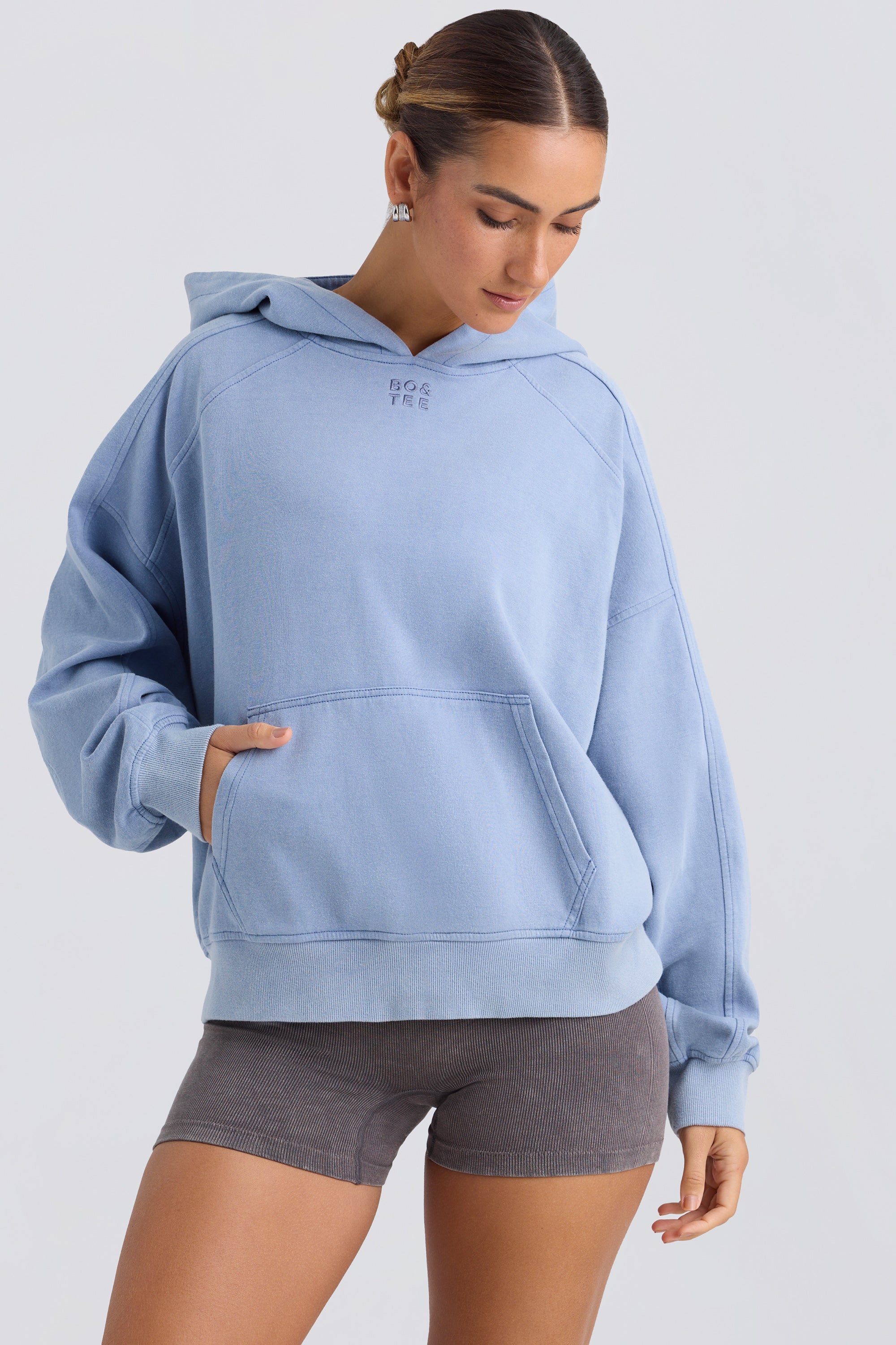 Oversized Hoodie in Washed Blue - Image 5
