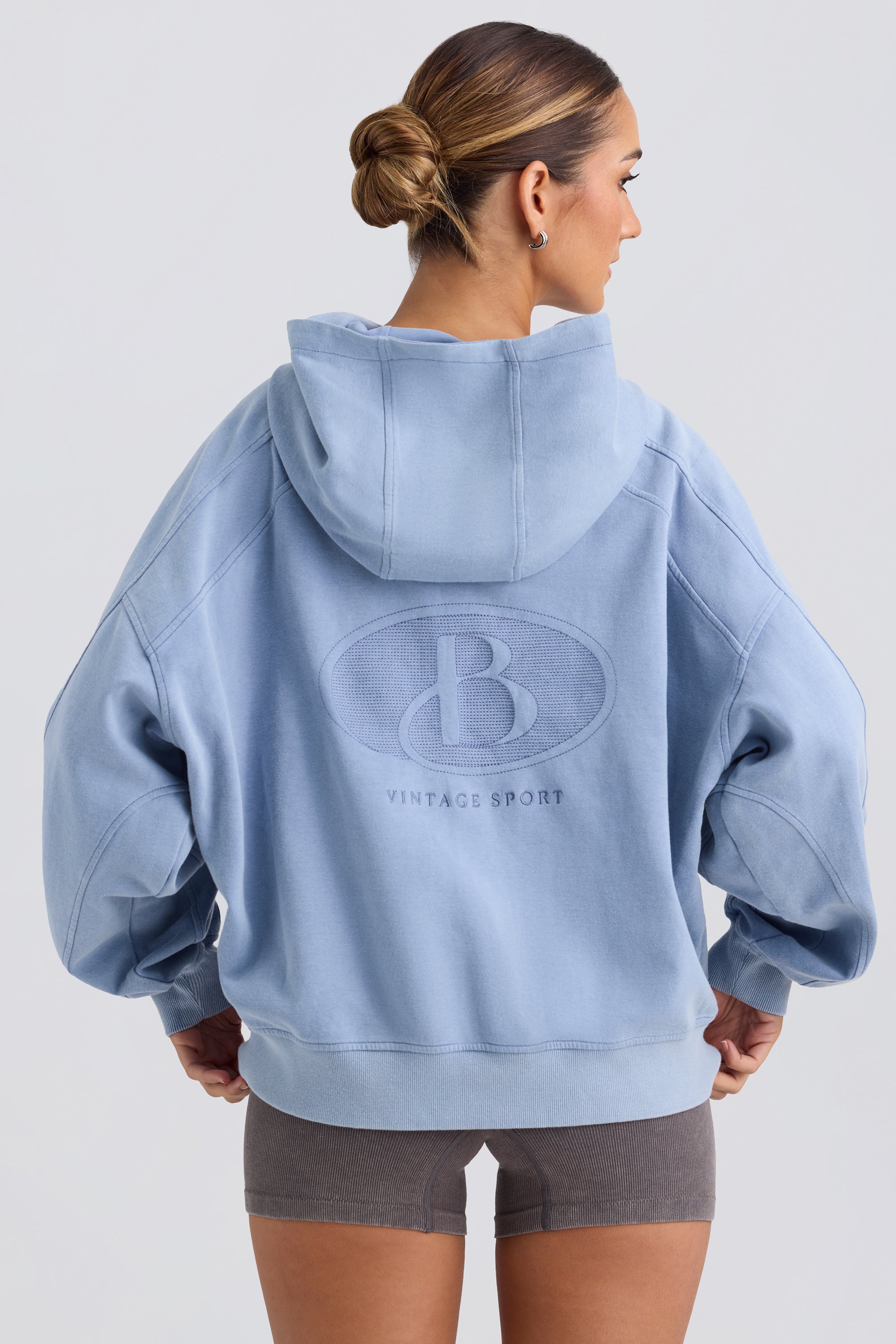 Oversized Hoodie in Washed Blue - Image 2