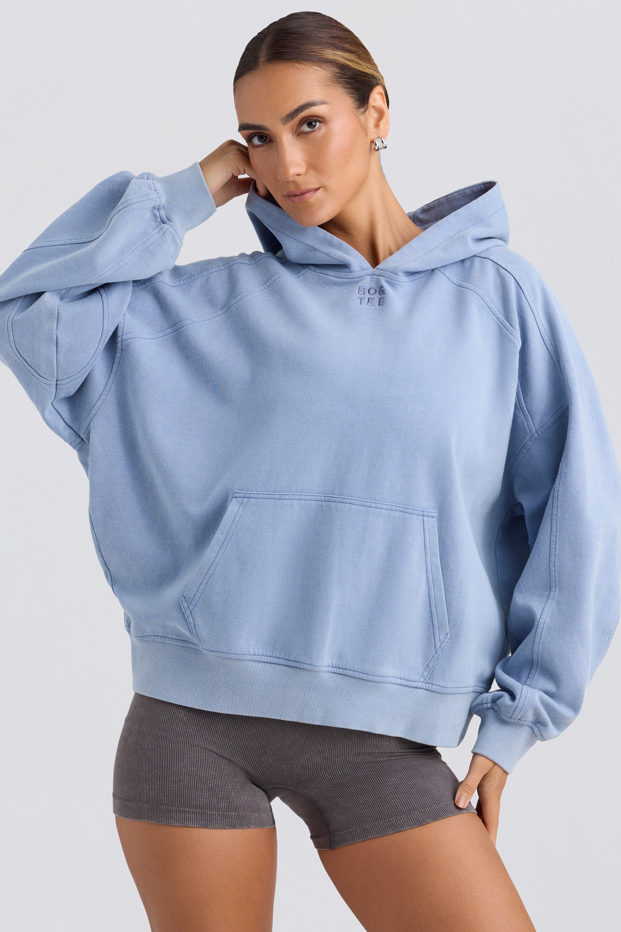 Oversized Hoodie in Washed Blue - Image 6