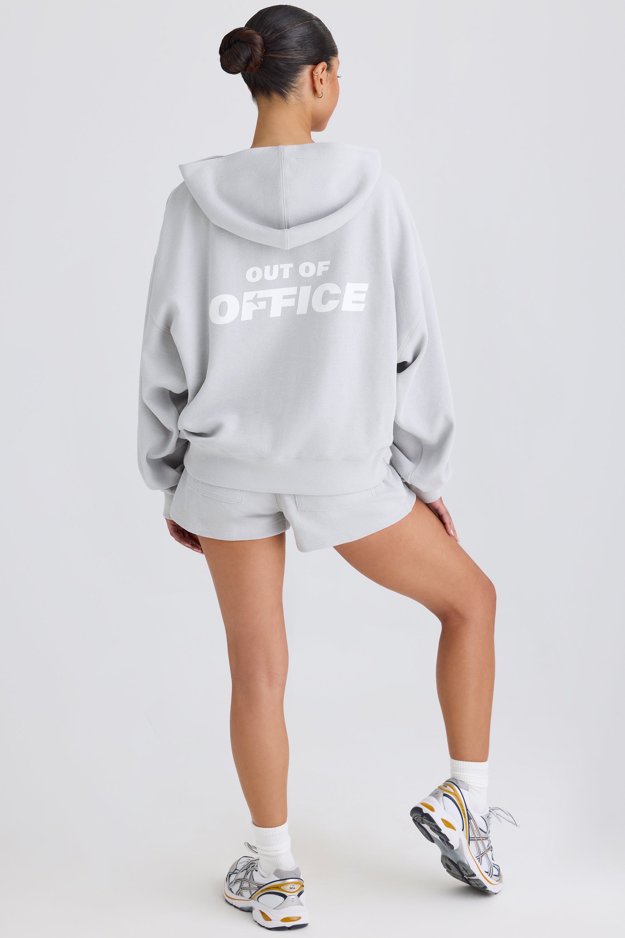 Jet Set Graphic-Print Hoodie in Pacific Grey - Image 8