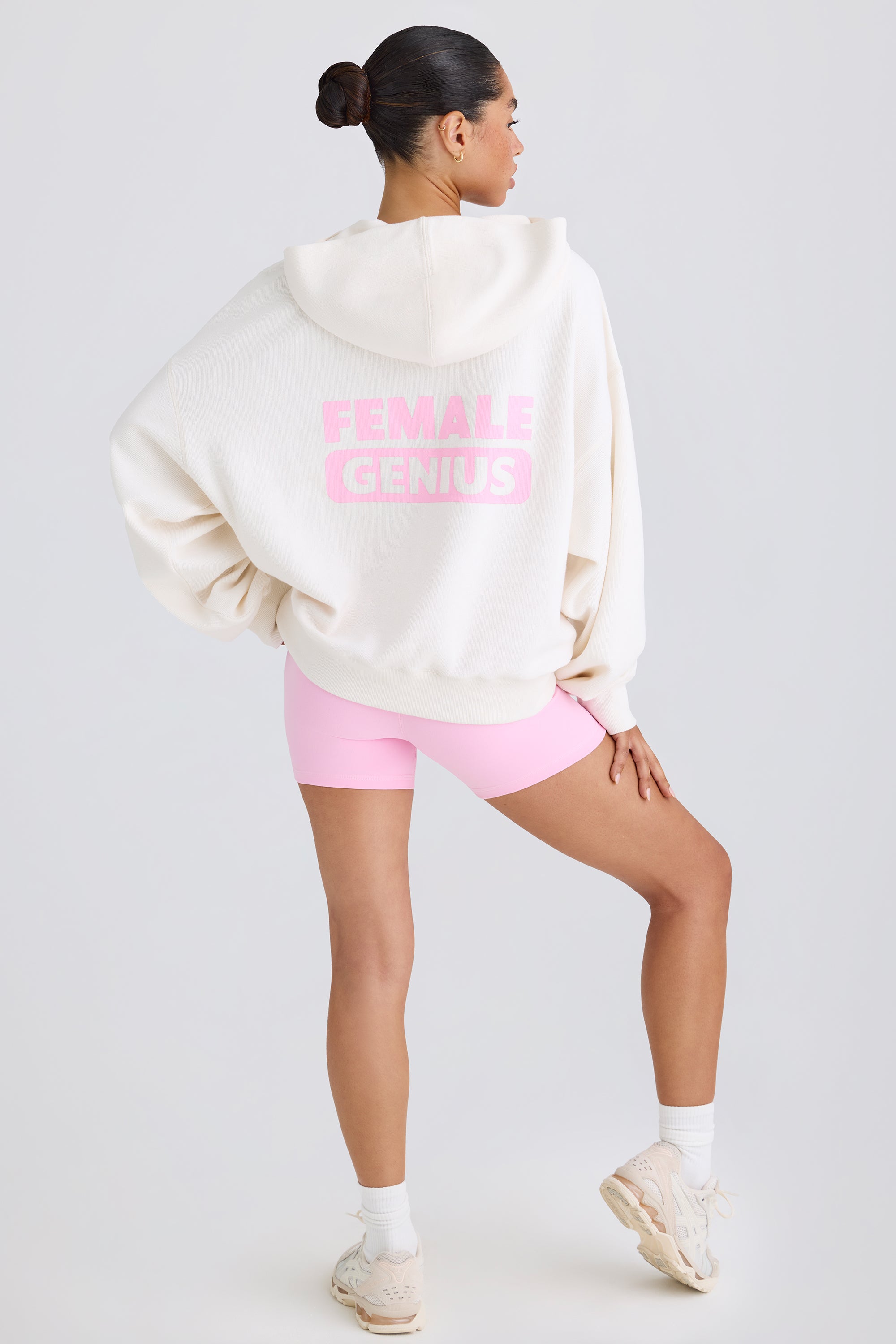 Jet Set Graphic-Print Hoodie in White - Image 9