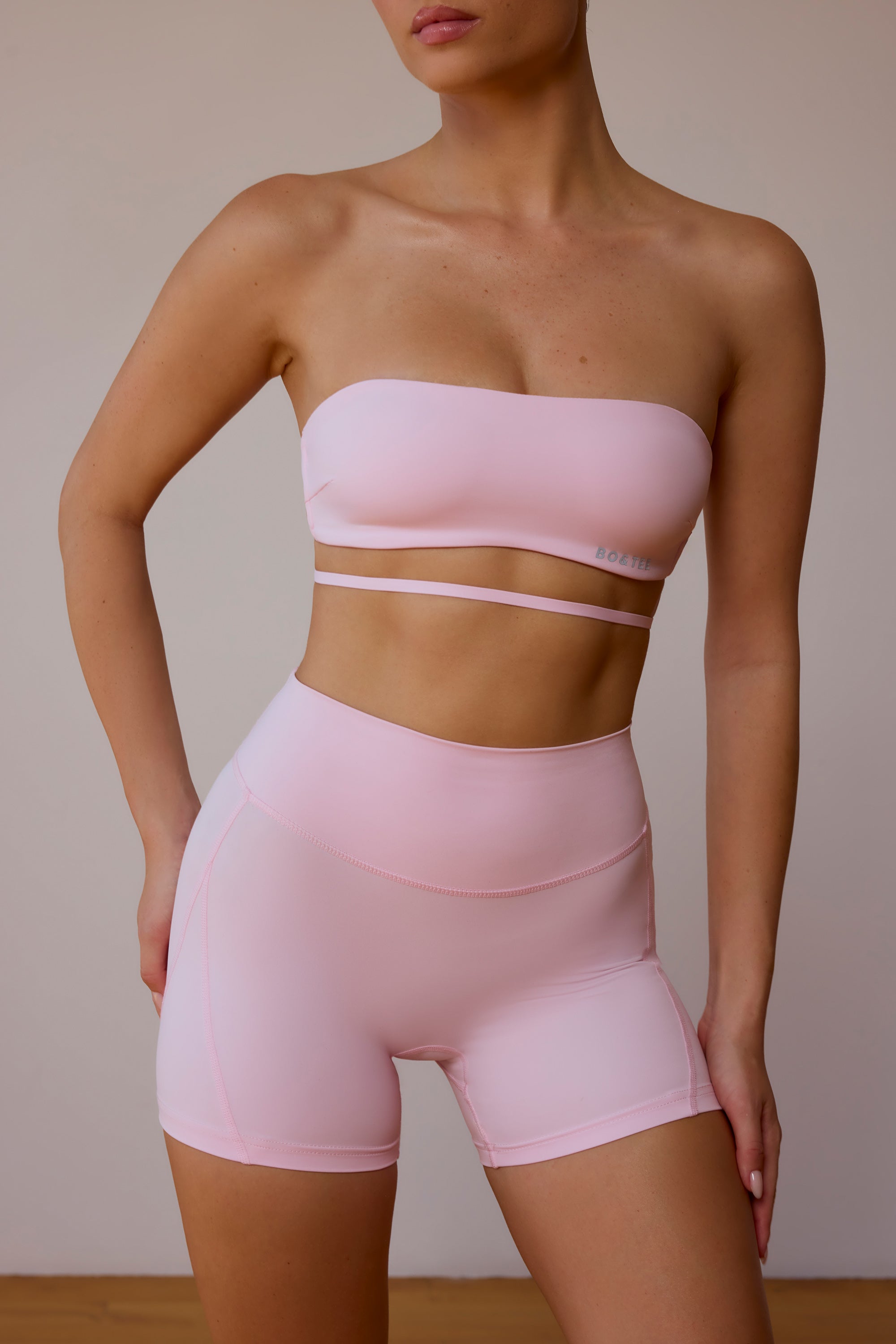 UltraFlex Cross-Back Bandeau Bra in Soft Pink - Image 4