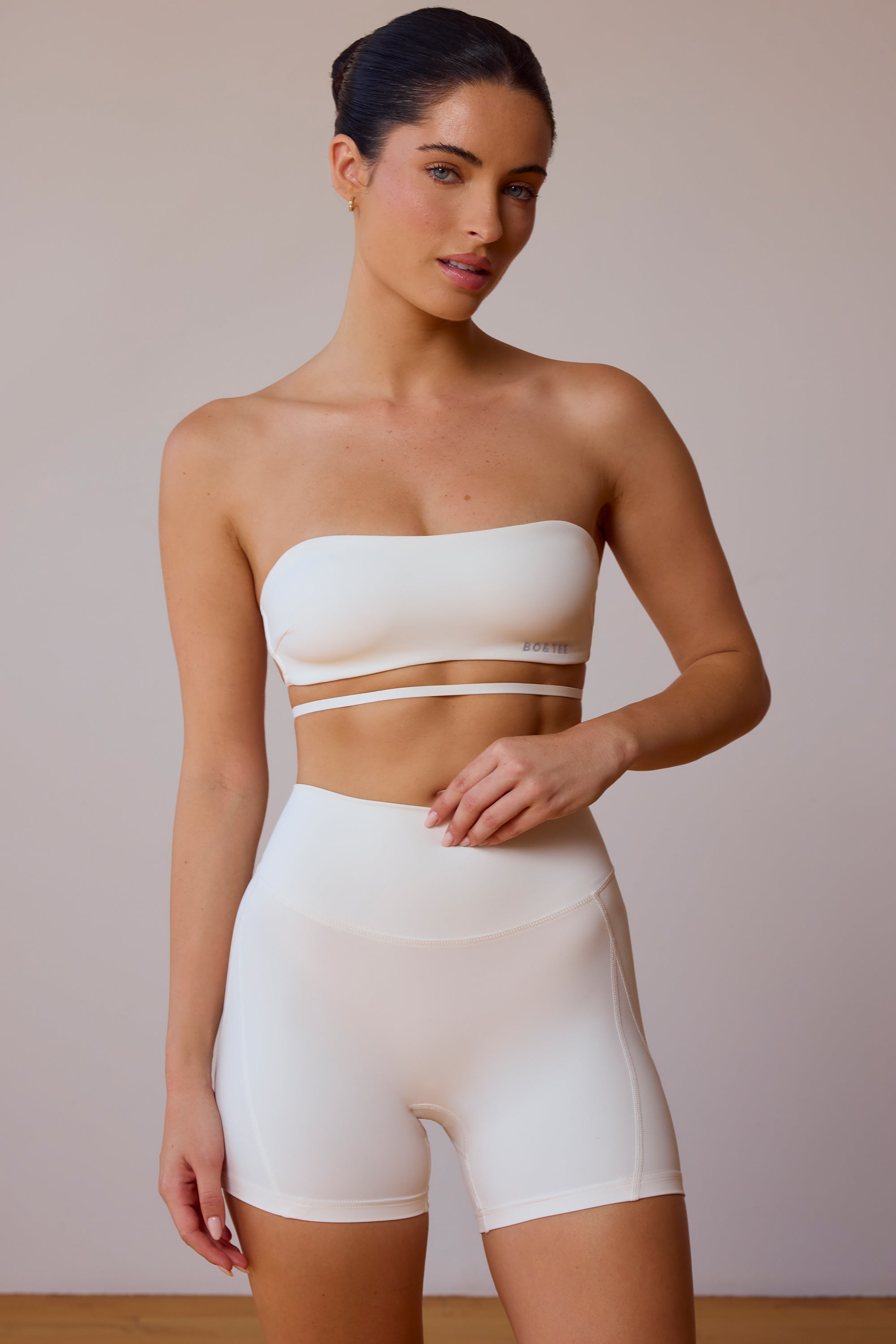 UltraFlex Cross-Back Bandeau Bra in Soft White - Image 5
