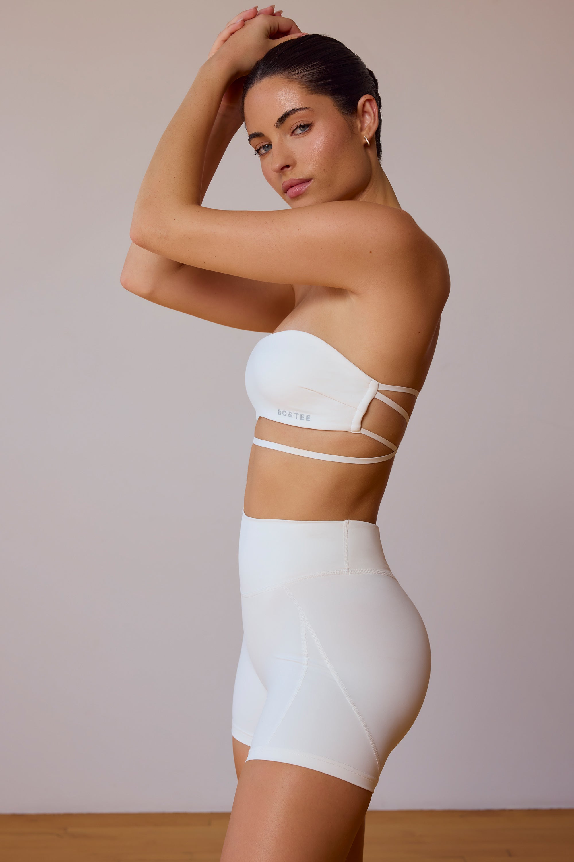 UltraFlex Cross-Back Bandeau Bra in Soft White - Image 3