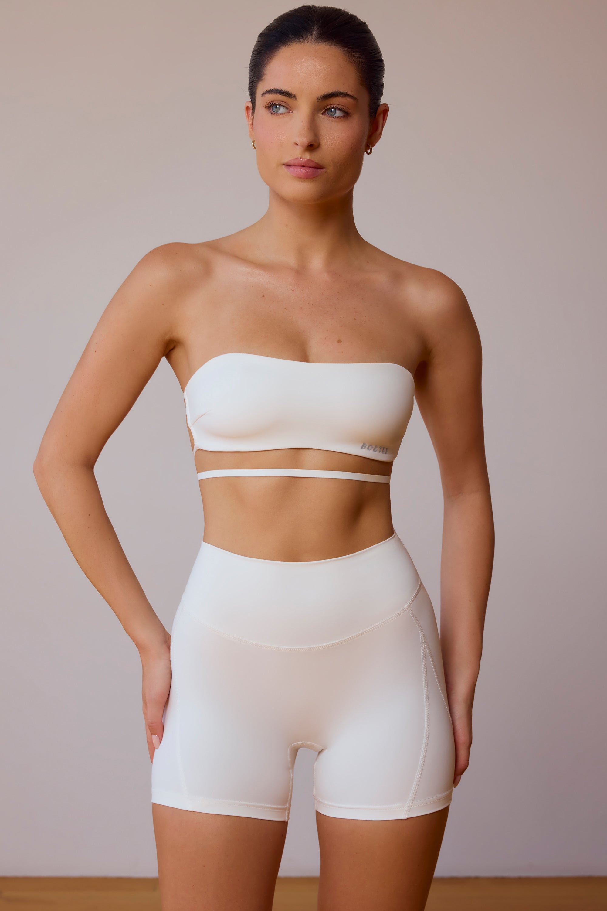 UltraFlex Cross-Back Bandeau Bra in Soft White - Image 6