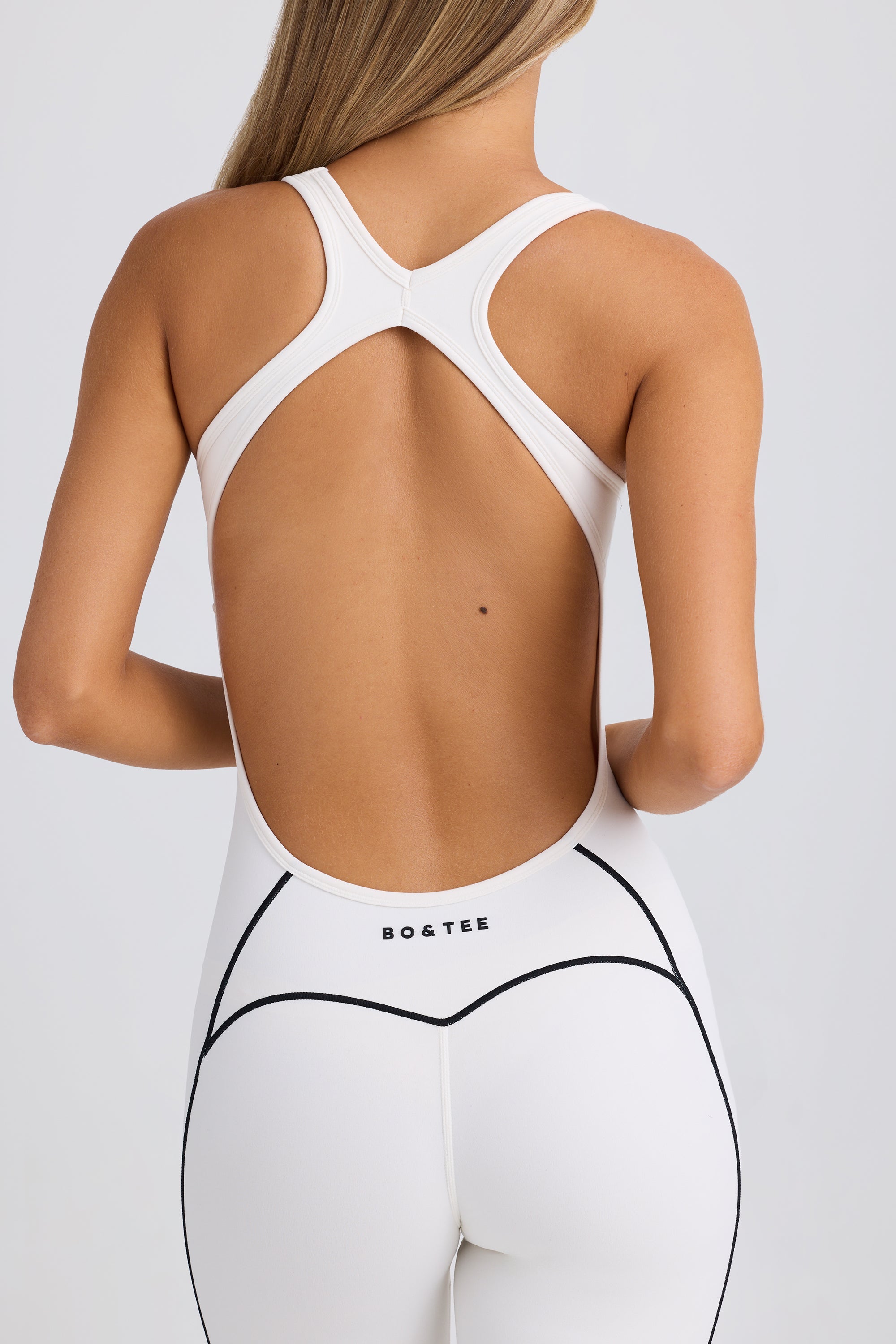 Soft Active Open-Back Jumpsuit in White - Image 4