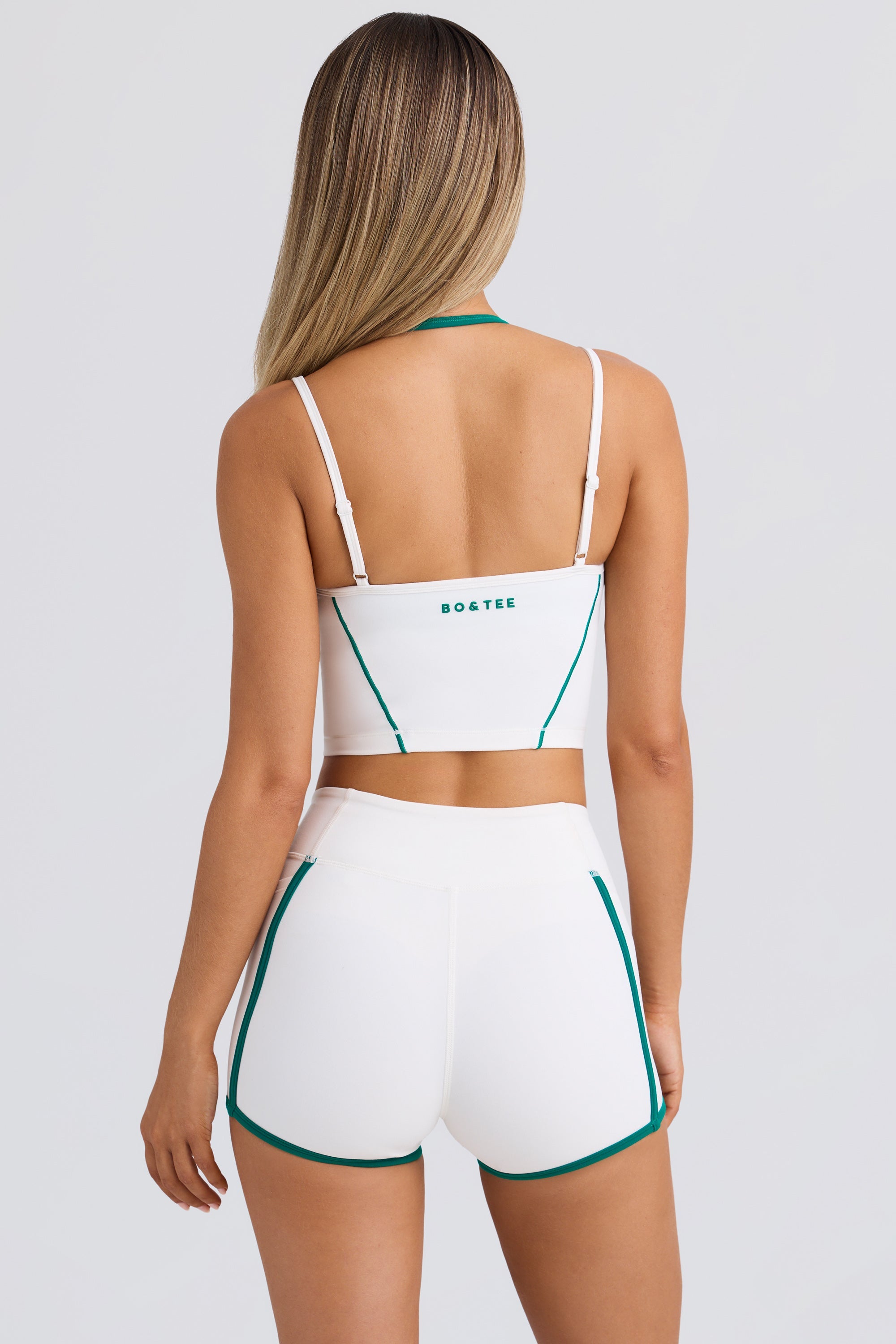 Soft Active Layered Cropped Tank Top in White - Image 2