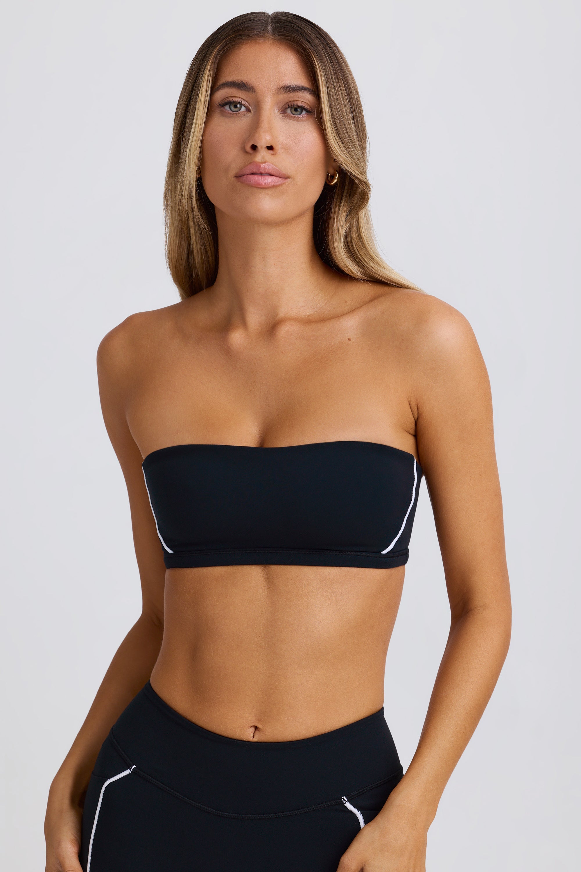 Soft Active Bandeau Sports Bra in Black - Image 6
